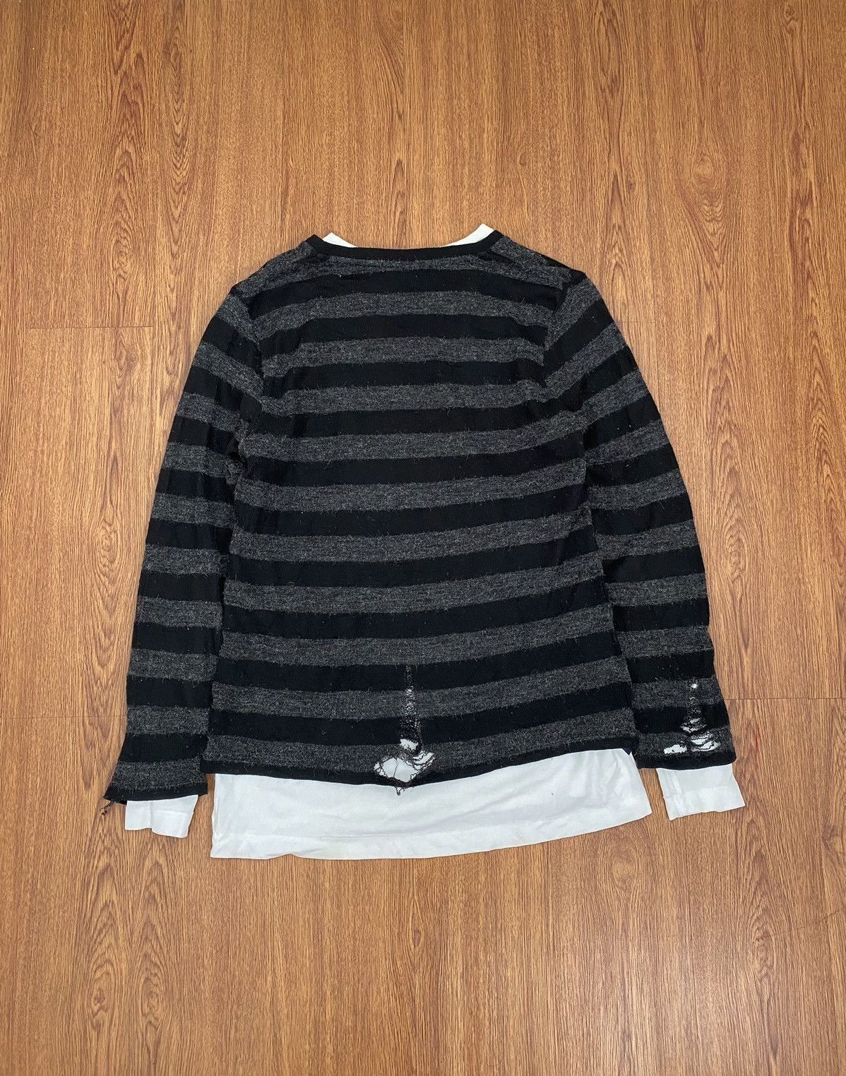 If Six Was Nine × Japanese Brand × Le Grande Bleu (L.G.B.) Commontage Mohair distressed knit Size US L / EU 52-54 / 3 - 2 Thumbnail