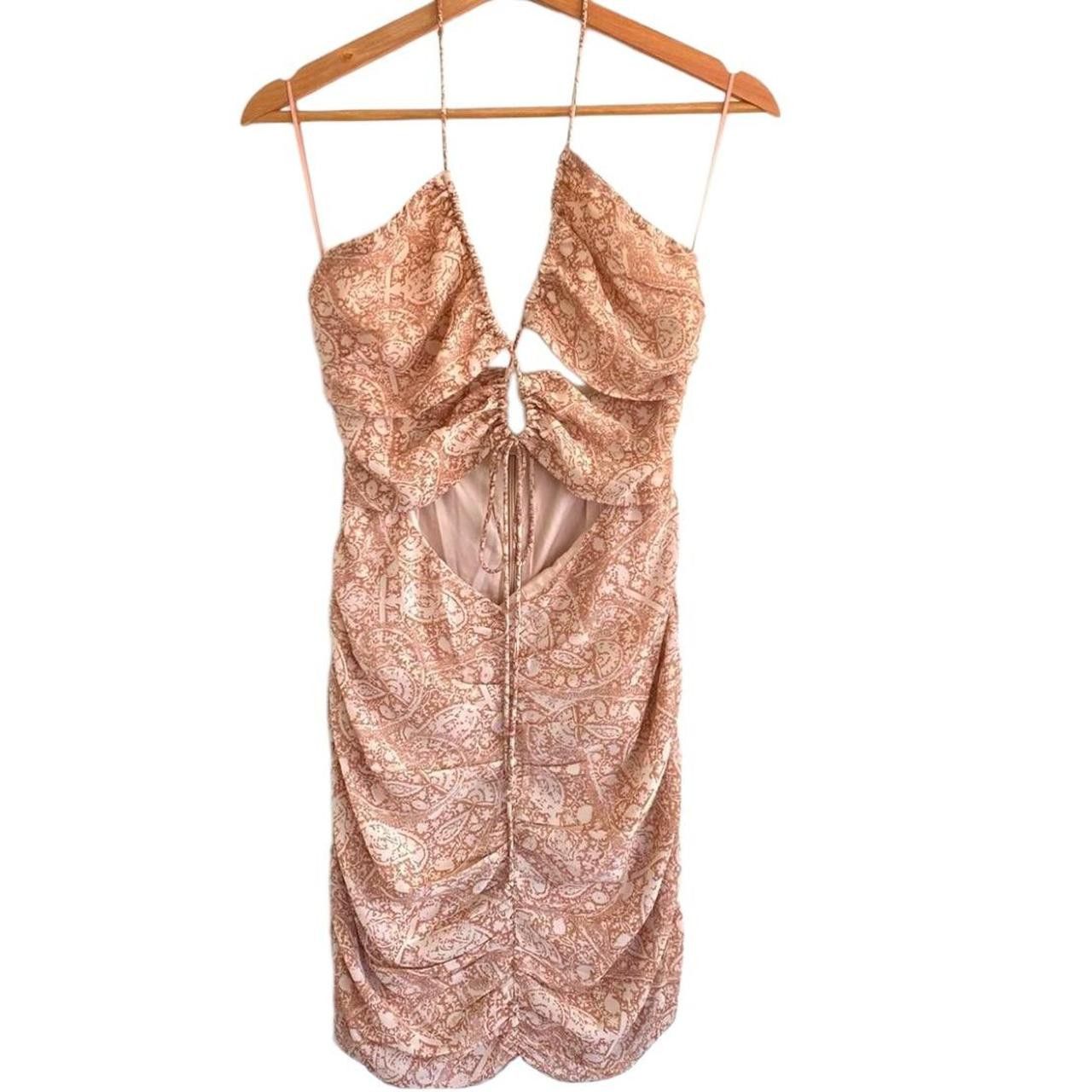 Designer COTTON CANDY MINI DRESS BOHO MAUVE PINK CUTOUT Size M / US 6-8 / IT 42-44 - 1 Thumbnail