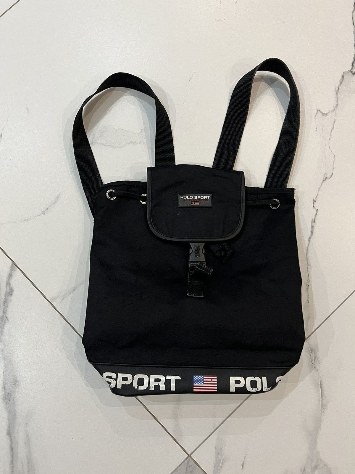 Vintage Polo Sport Bag Vintage backpack Bag Shoulders Size ONE SIZE - 1 Thumbnail