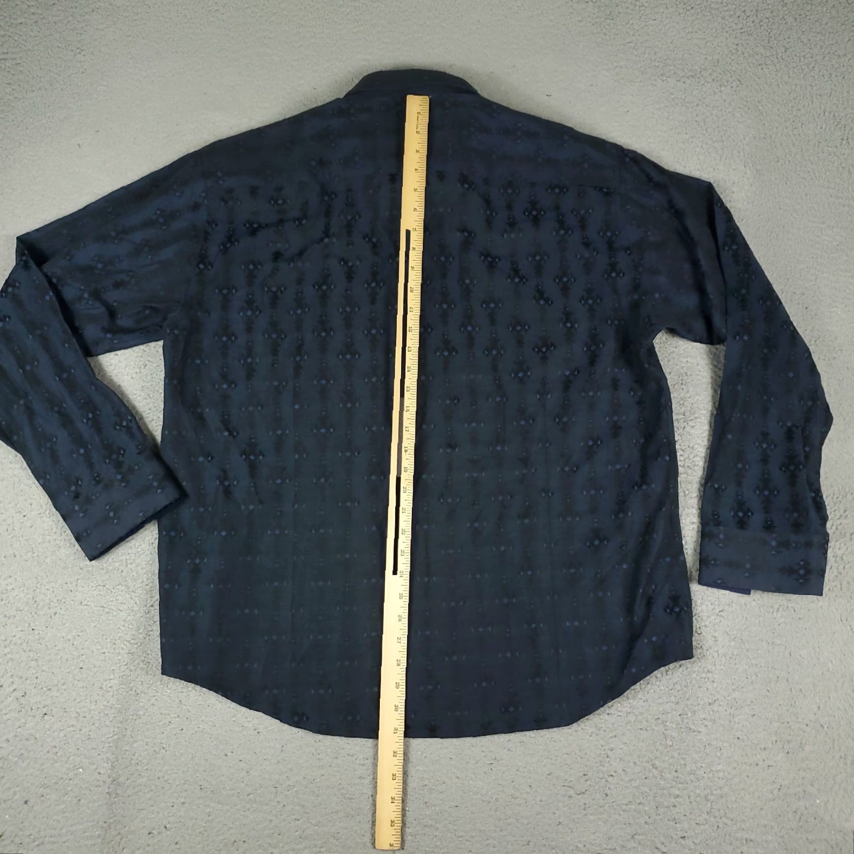Vintage Bogosse Shirt Mens 2XL Blue Geometric Button-Up Long Sleeve Casual Formal Business Wearable Vintage: No Size US XXL / EU 58 / 5 - 3 Thumbnail