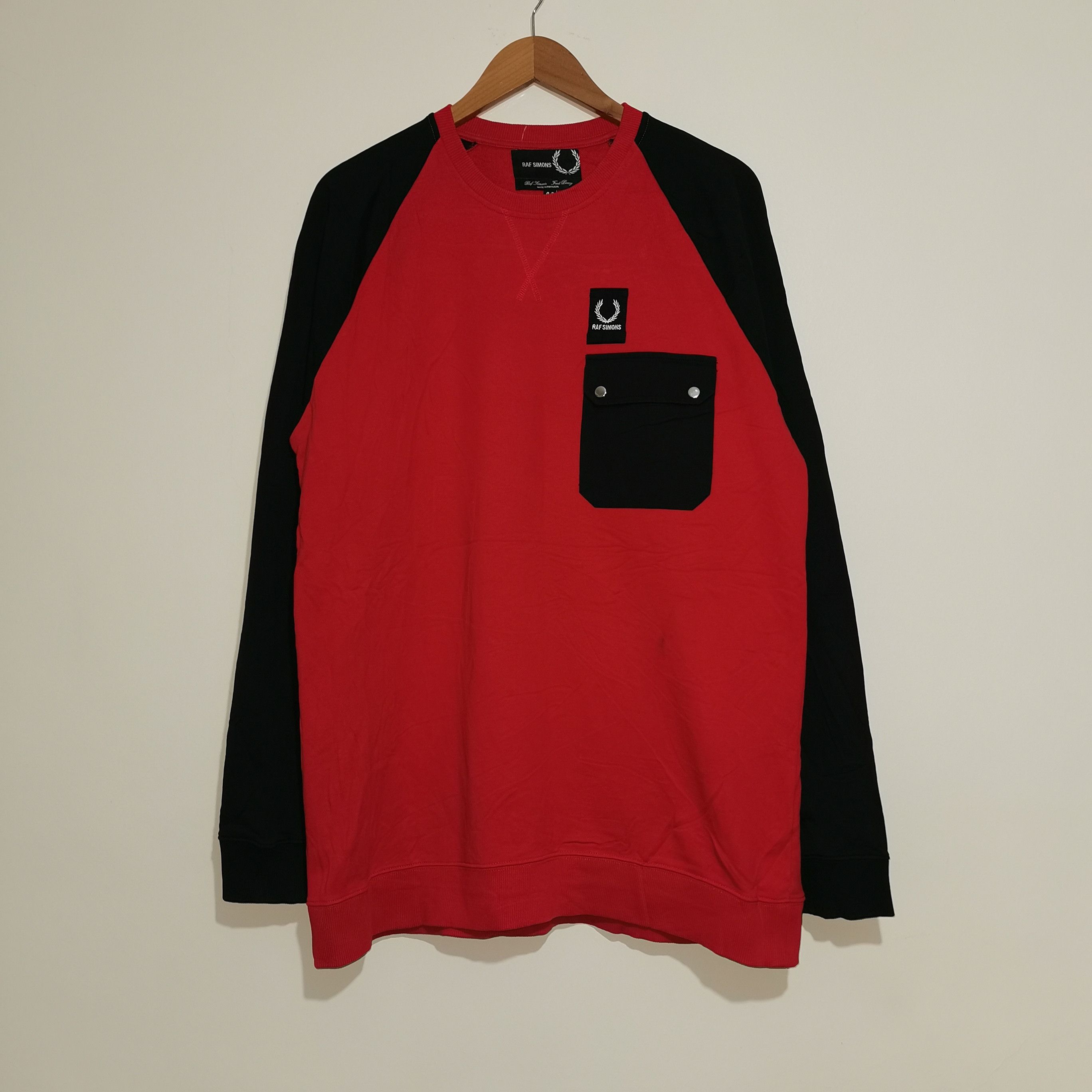 Fred Perry × Raf Simons Rare Raf Simons X Fred perry Red Pocket Crewneck Size US XL / EU 56 / 4 - 1 Thumbnail