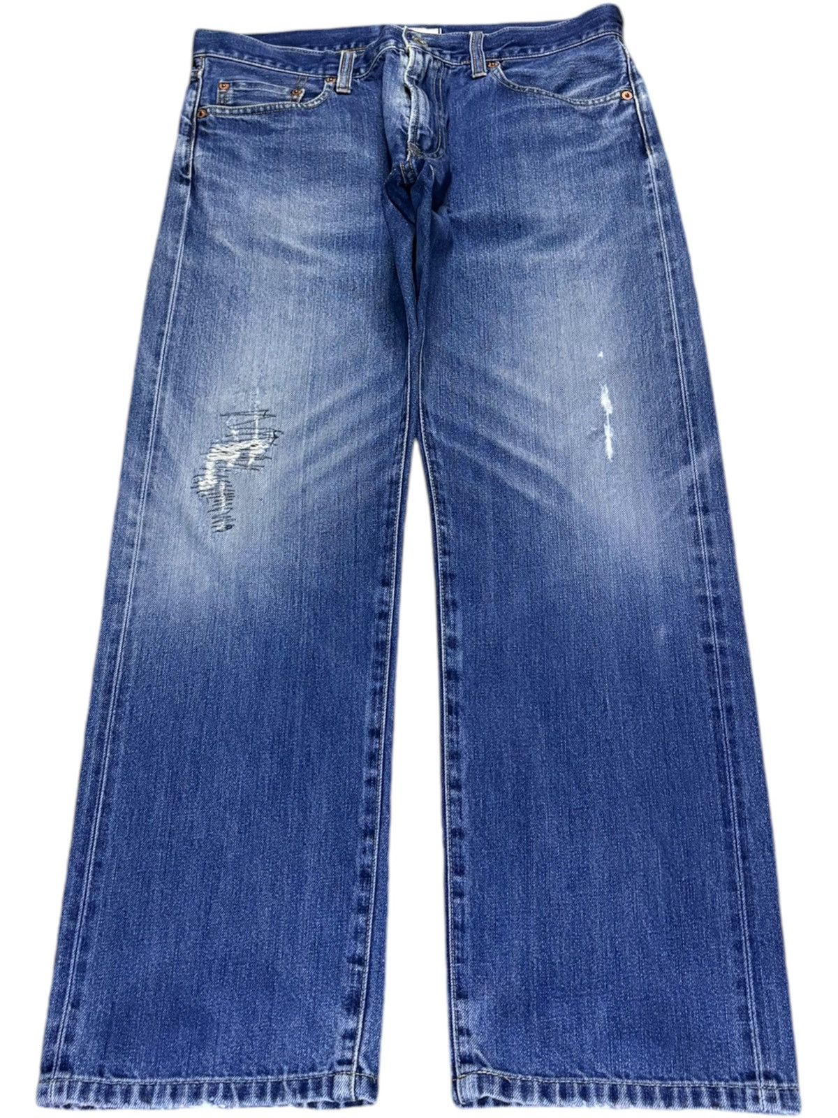 Japanese Brand × Uniqlo Vintage Japanese Uniqlo Selvedge Mud Wash Distressed Jeans Size US 33 - 2 Thumbnail