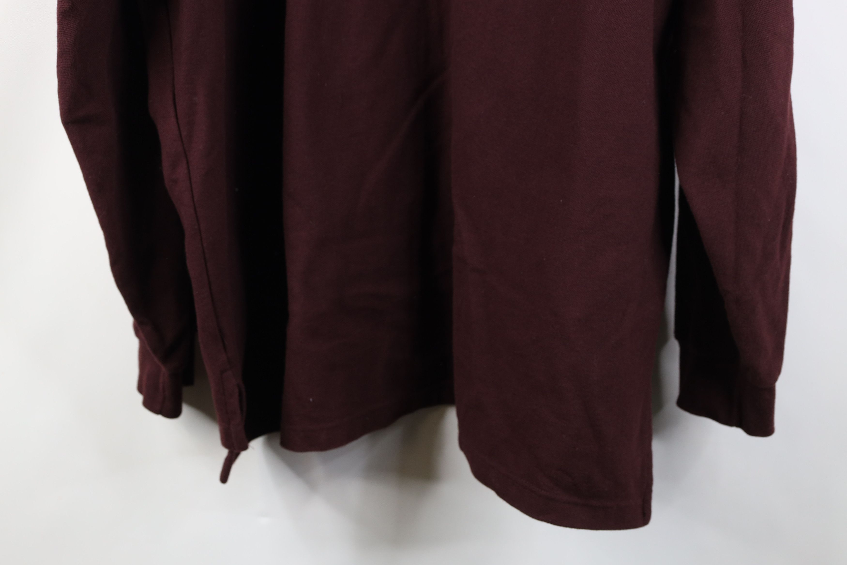L.L. Bean Vintage 90s LL Bean Cotton Long Sleeve Rugby Polo Maroon USA Size US XL / EU 56 / 4 - 14 Thumbnail