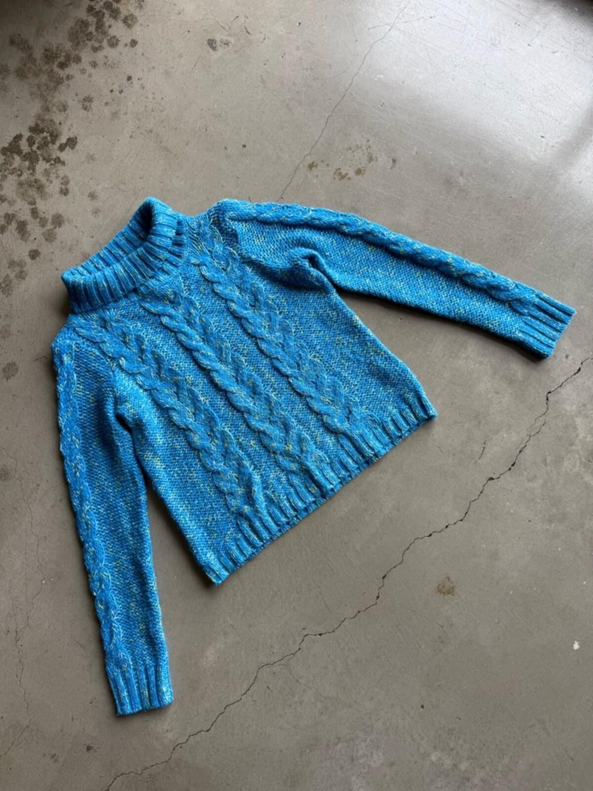 Other Kensie / Cable Knit Turtleneck Sweater / Blue Size M / US 6-8 / IT 42-44 - 7 Thumbnail