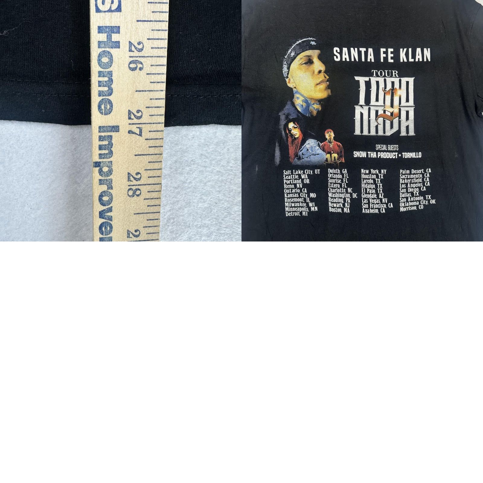 Glanshirt Santa Fe Klan Shirt Mens Extra Large Black Todo o Nada Tour Concert Hip Hop Tee Size US M / EU 48-50 / 2 - 8 Thumbnail