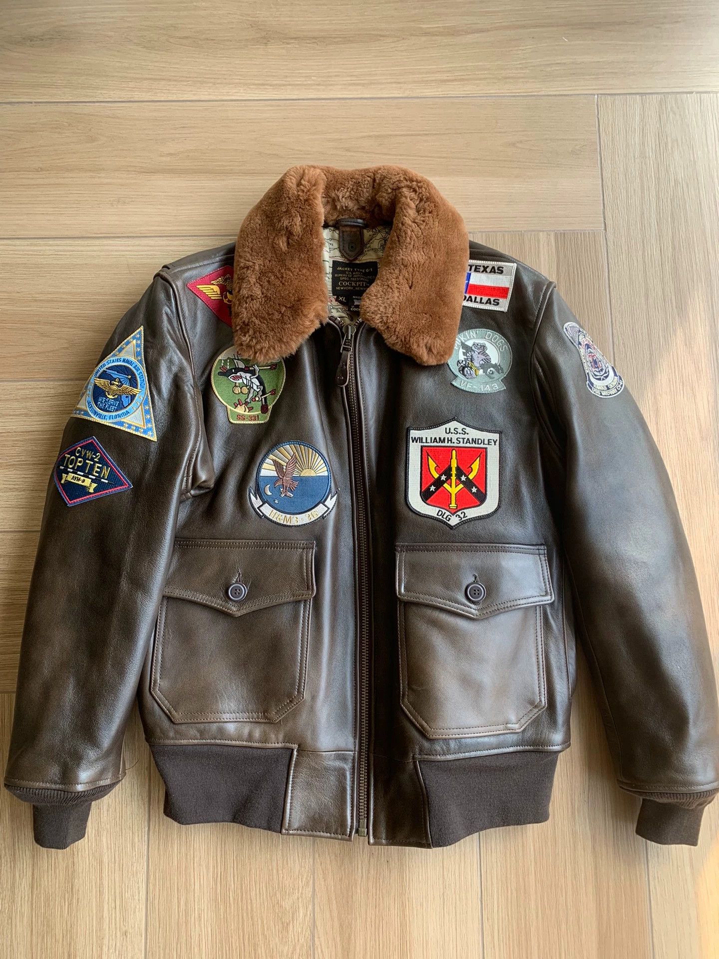 Cockpit USA Cockpit USA G1 Flying Tigers Thick Shearling Jacket XL (New) Size US XL / EU 56 / 4 - 1 Thumbnail