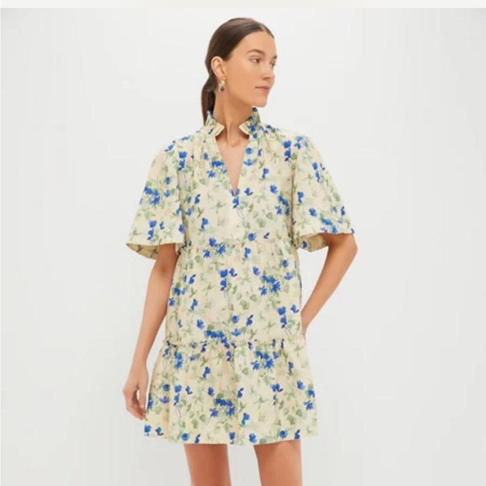 & Other Stories NWT Tuckernuck Blue Floral Casual Dress Size L / US 10 / IT 46 - 1 Thumbnail