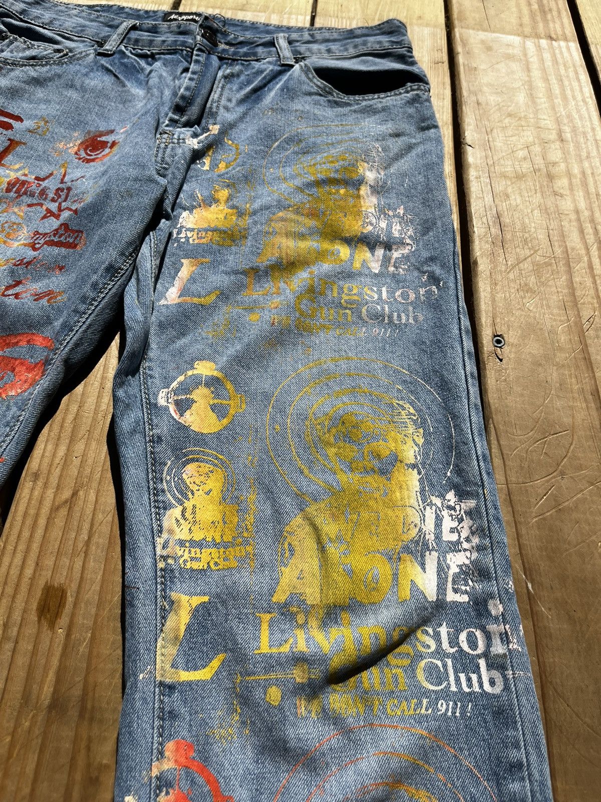 Other Custom Crazy Sample Print Jeans Size US 34 / EU 50 - 7 Thumbnail