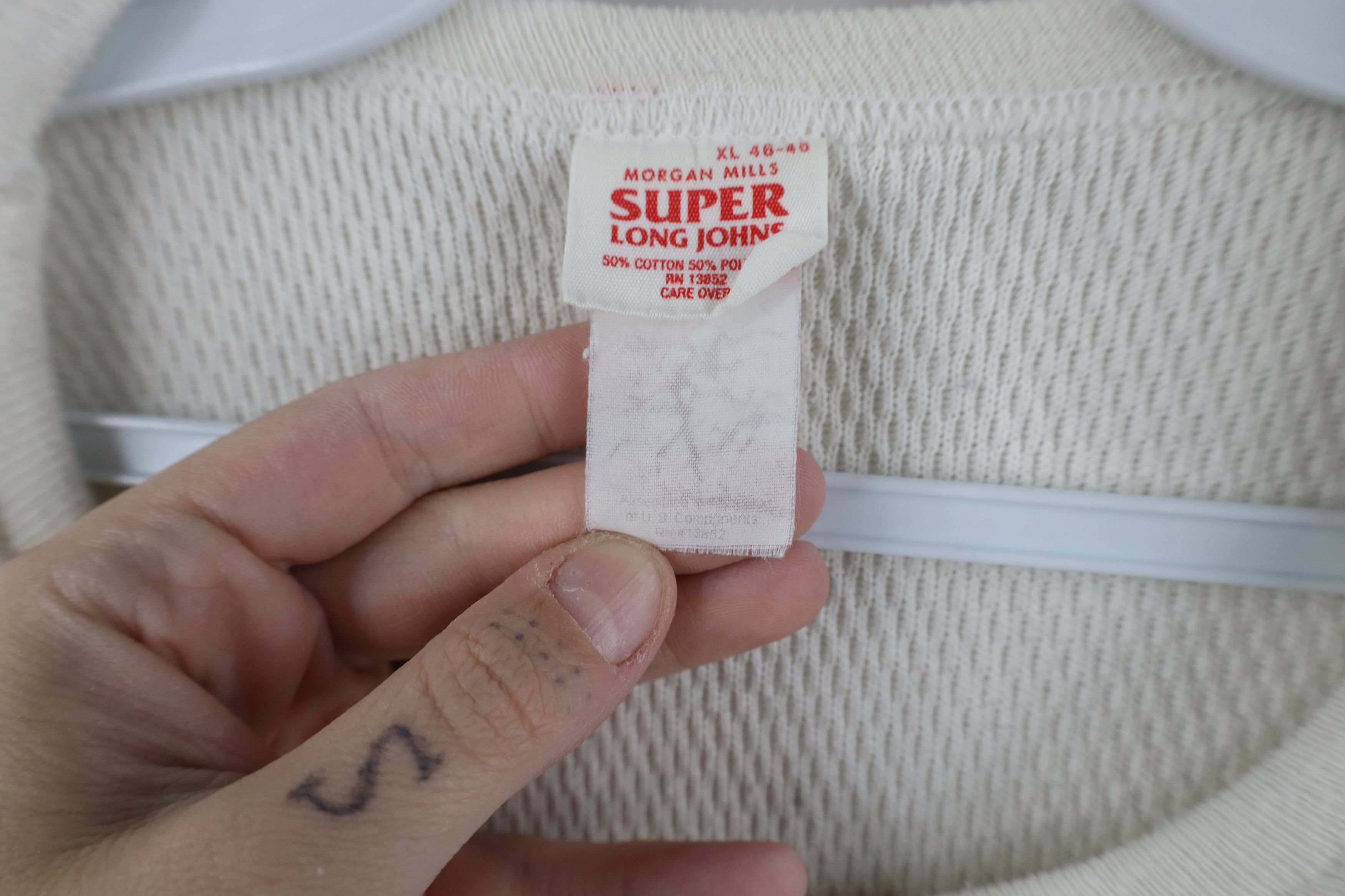 Vintage Vintage 90s Streetwear Waffle Knit Long Sleeve T-Shirt USA Size US XL / EU 56 / 4 - 8 Thumbnail