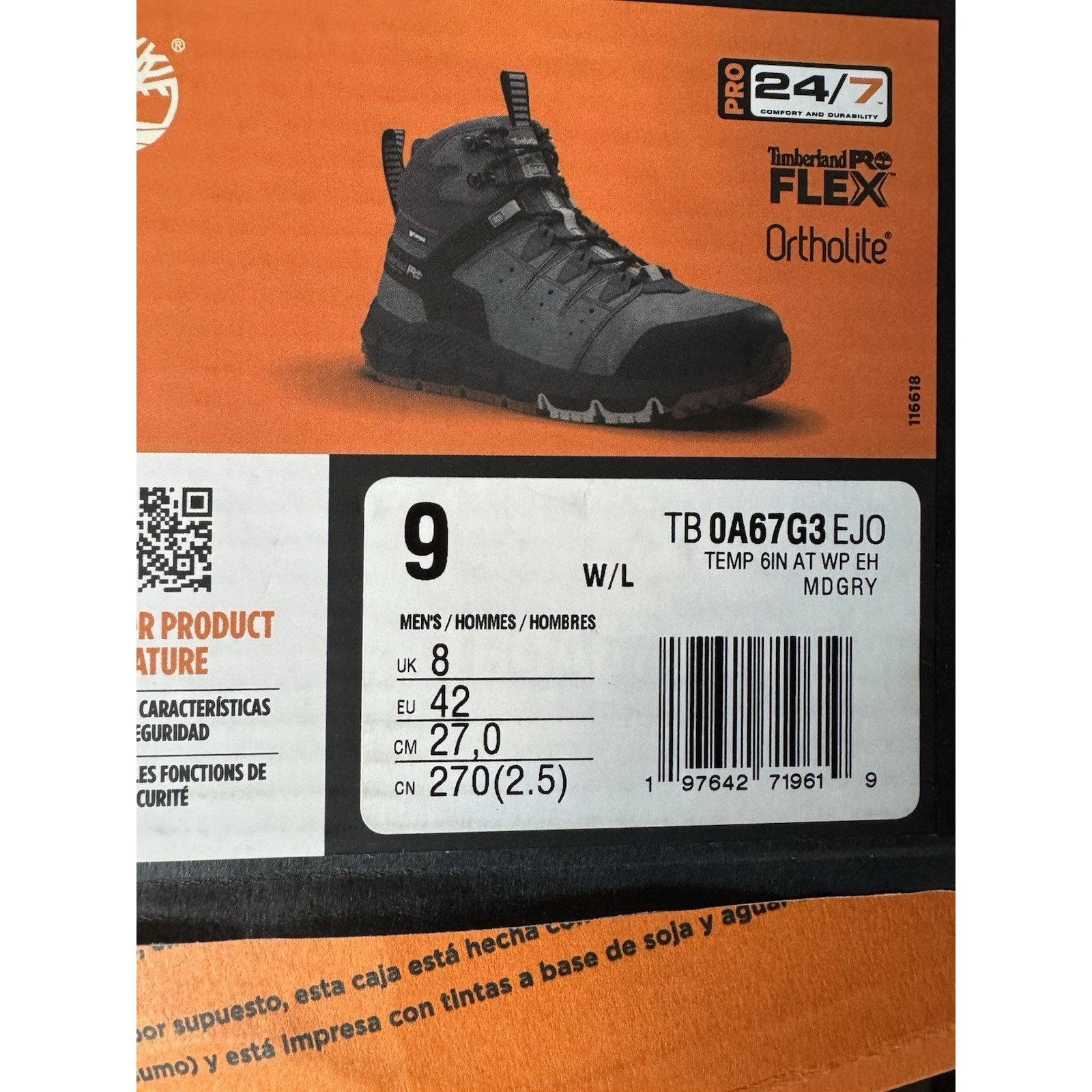 Timberland Timberland PRO NEW Tempe 6” Alloy Toe Work Boots Grey Size US 9 / EU 42 - 5 Thumbnail