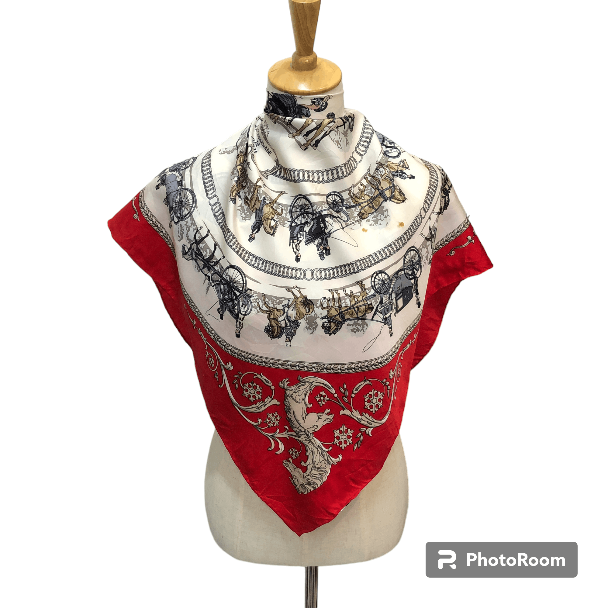 Japanese Brand Top Notch La Promenade de Paris Baroque Silk Scarf M1216 Size ONE SIZE - 1 Thumbnail