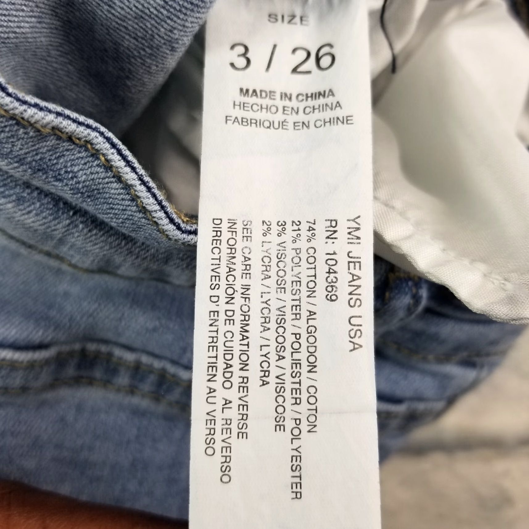 Denime YMI Dream Jeans Junior Size 3 High-Rise Denim Flare Button Fly 5-Pocket - Blue - Teens Mens Girls Womens Size 26" / US 2 / IT 38 - 7 Thumbnail