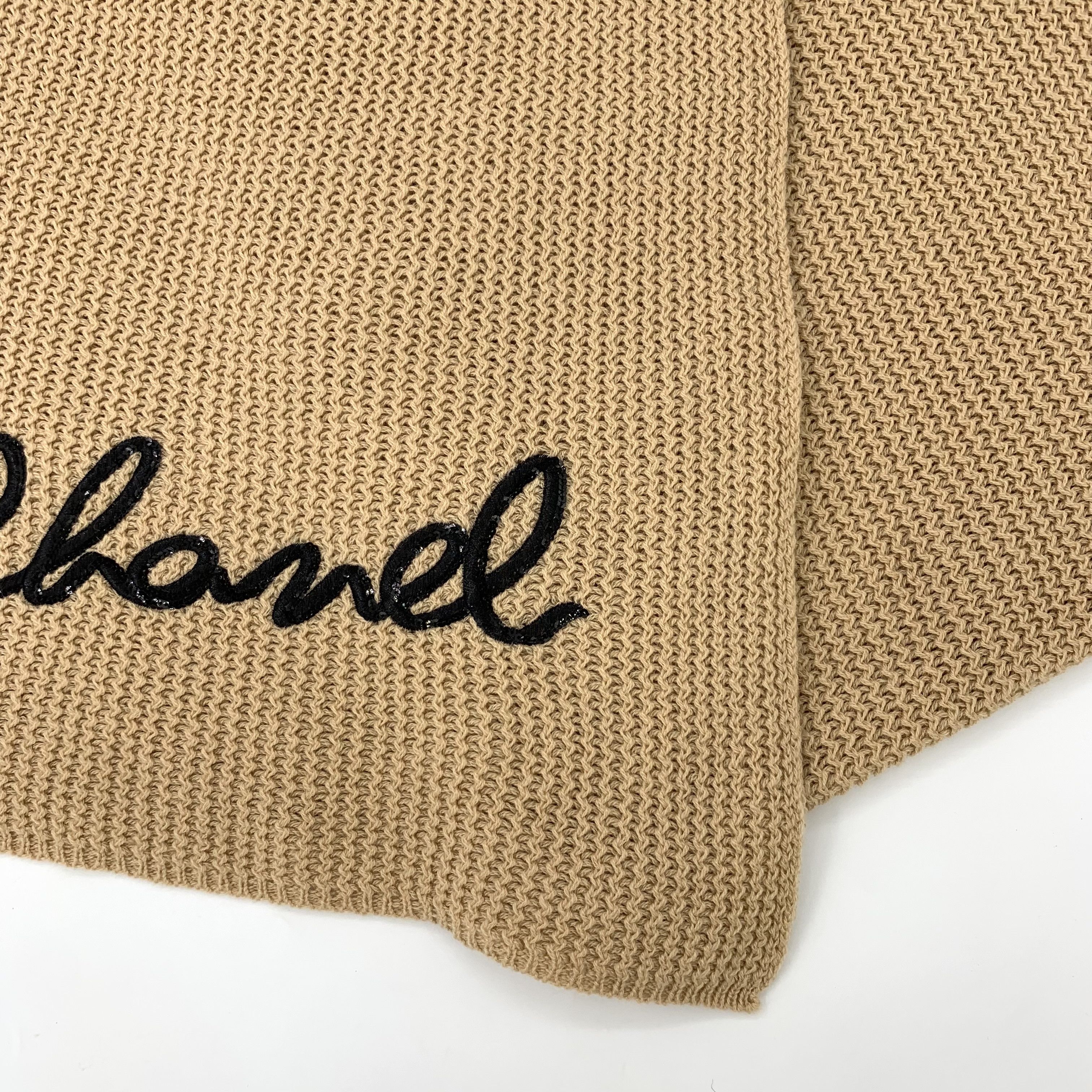 Chanel Chanel Logo Brown Cashmere Knit Scarf 200x35cm Size ONE SIZE - 5 Thumbnail