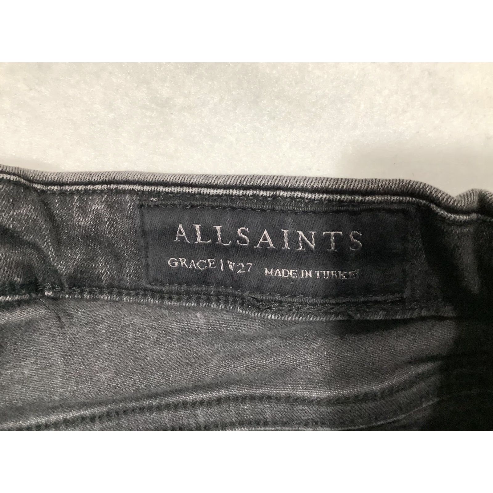 Allsaints All Saints Jeans Pants Womens 27 Black Mid Rise Stretch Skinny 5-Pocket Denim Logo Slim Fit Womens Size 27" / US 4 / IT 40 - 4 Thumbnail