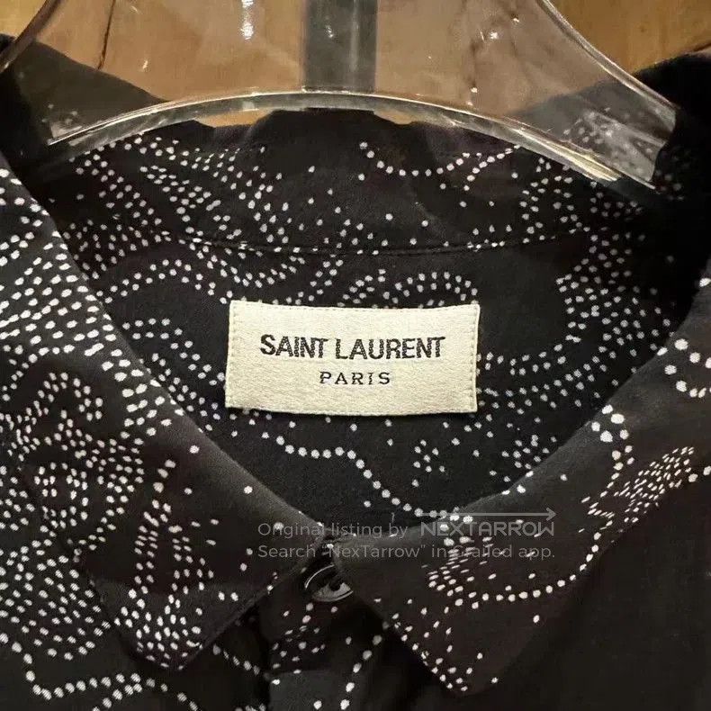 Saint Laurent Paris Saint Laurent Black Floral Silk Shirt. Size US XXS / EU 40 - 3 Thumbnail