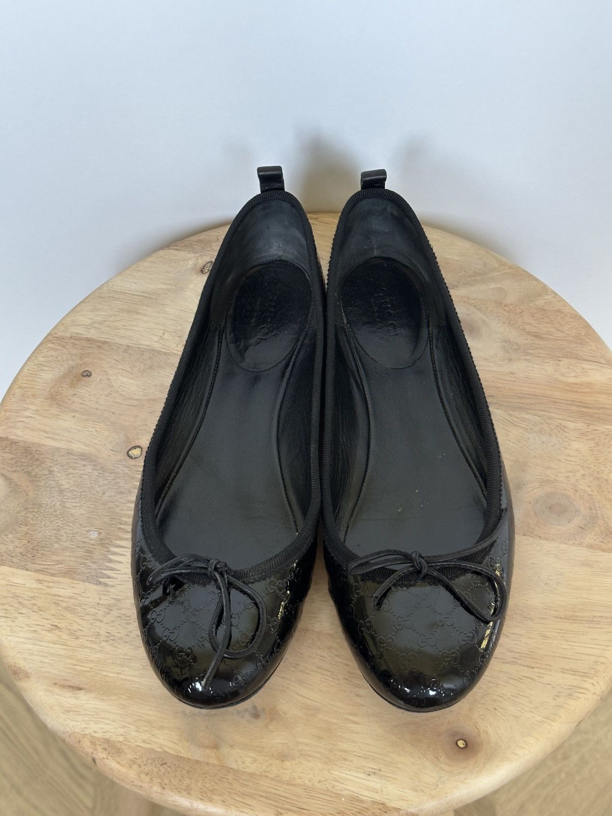Gucci Gucci Black Microguccissima Patent Leather Ballet Flats Size US 6.5 / IT 36.5 - 8 Thumbnail