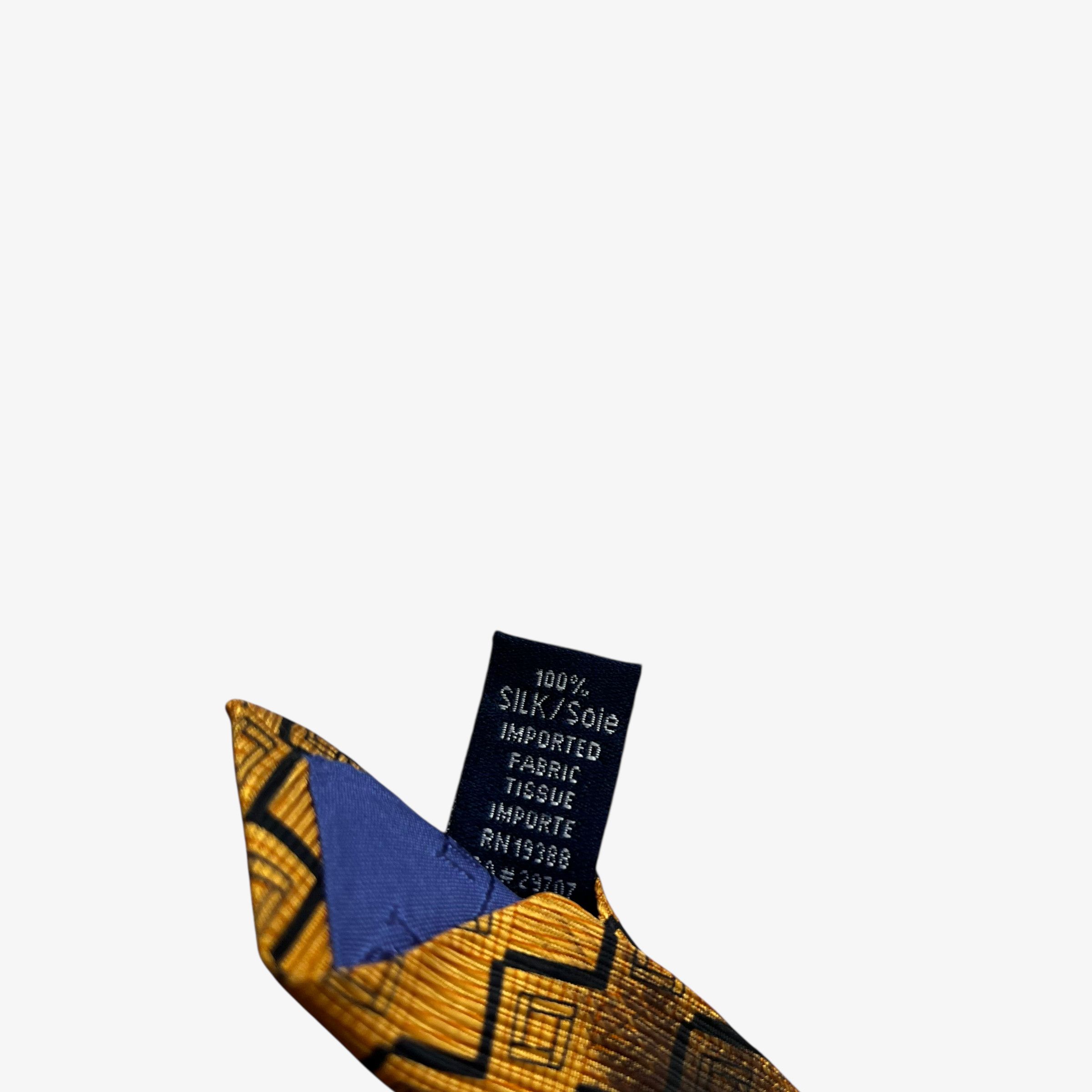 Nautica Vintage 90s Nautica Abstract Zig Zag Striped Orange Silk Tie Size ONE SIZE - 3 Thumbnail