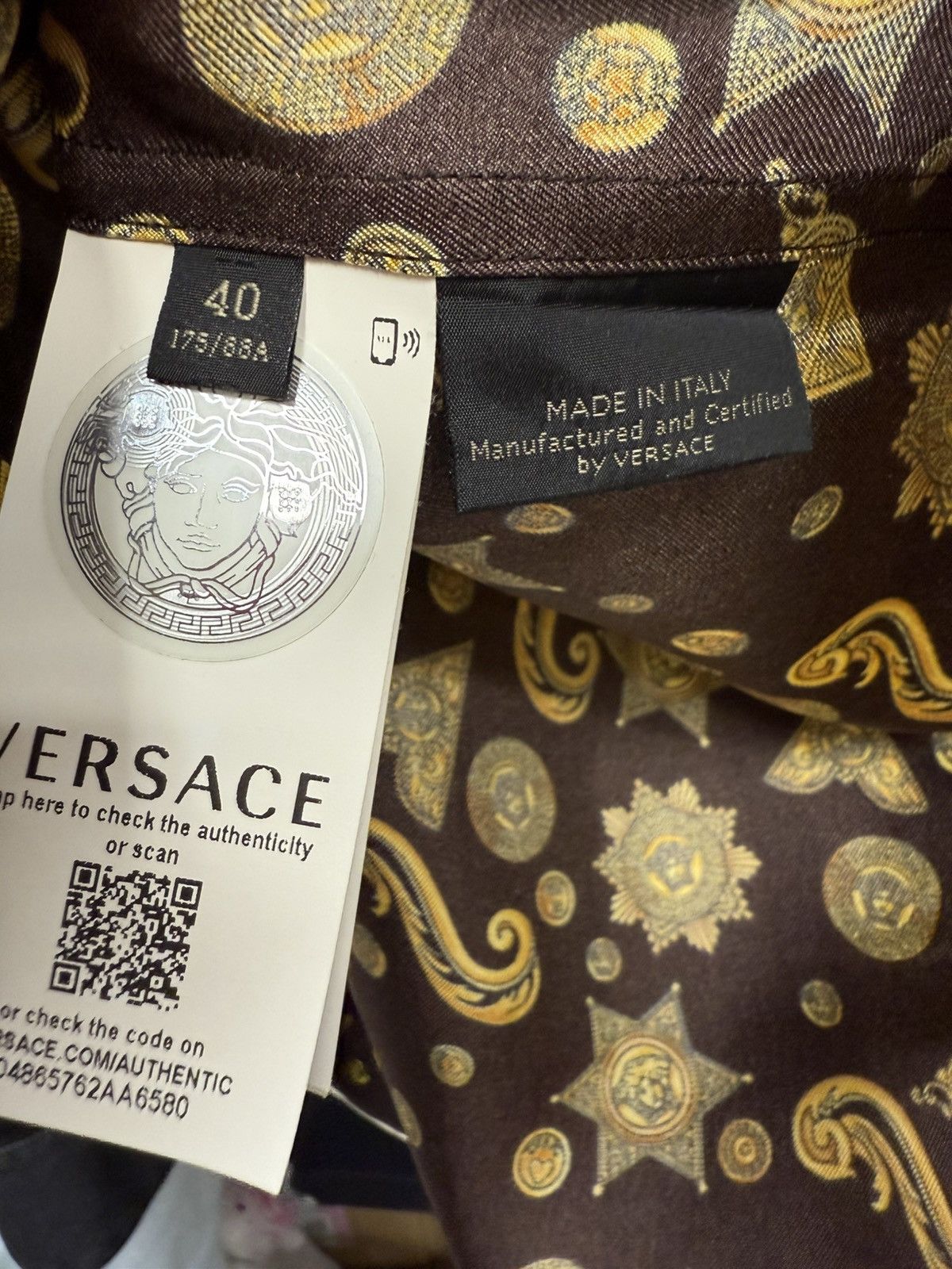 Versace Versace Barocco Western Gold Brown Cowboy Designs Size US XXS / EU 40 - 7 Thumbnail