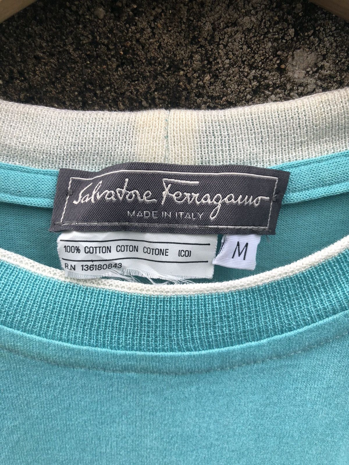 Salvatore Ferragamo × Vintage Vintage 90s Salvatore Ferragamo Plain Tshirt Size US M / EU 48-50 / 2 - 3 Thumbnail