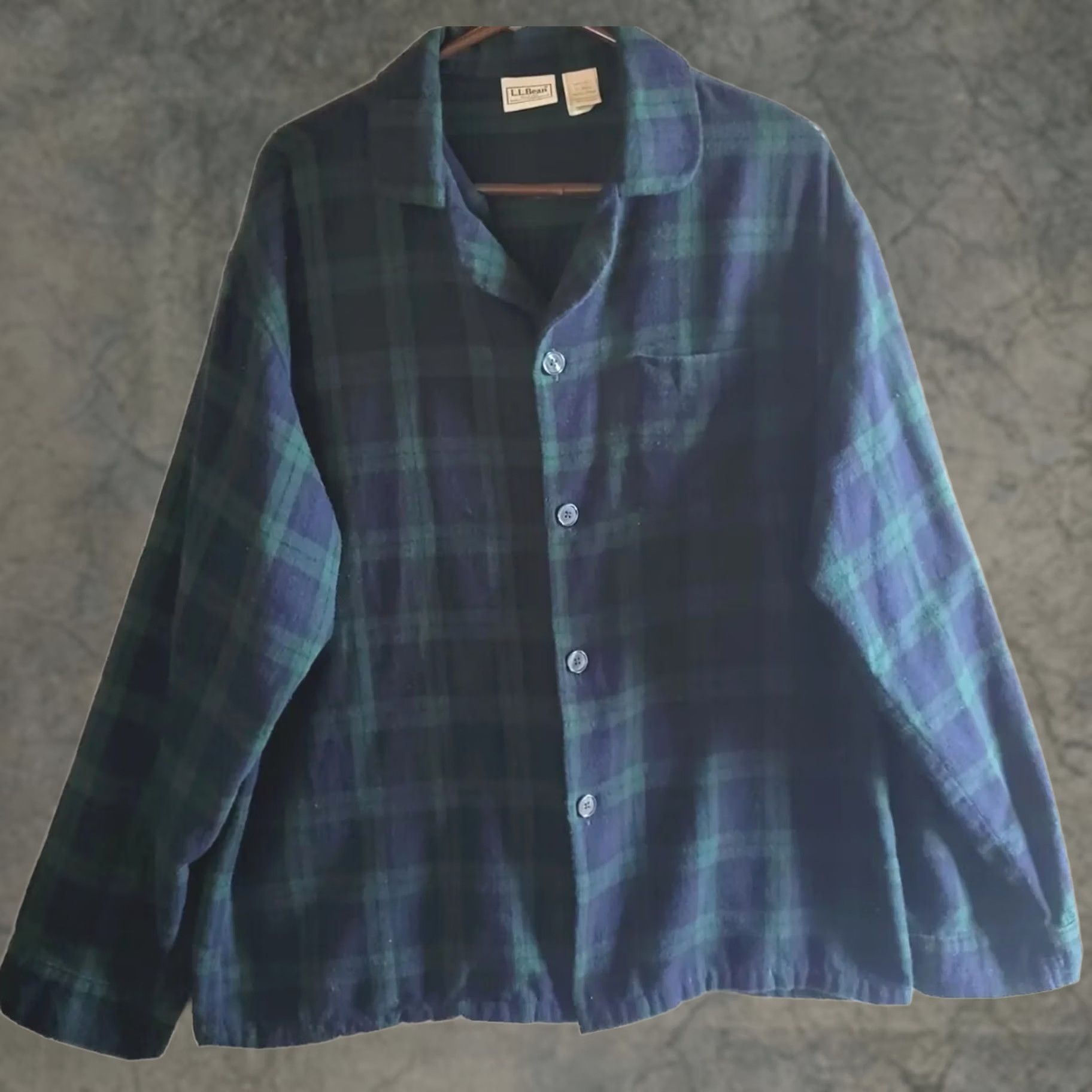 Vintage VINTAGE LL BEAN GREEN BLUE PLAID TARTAN FLANNEL PAJAMA TOP BUTTON UP SHIRT MENS L Size US L / EU 52-54 / 3 - 1 Thumbnail