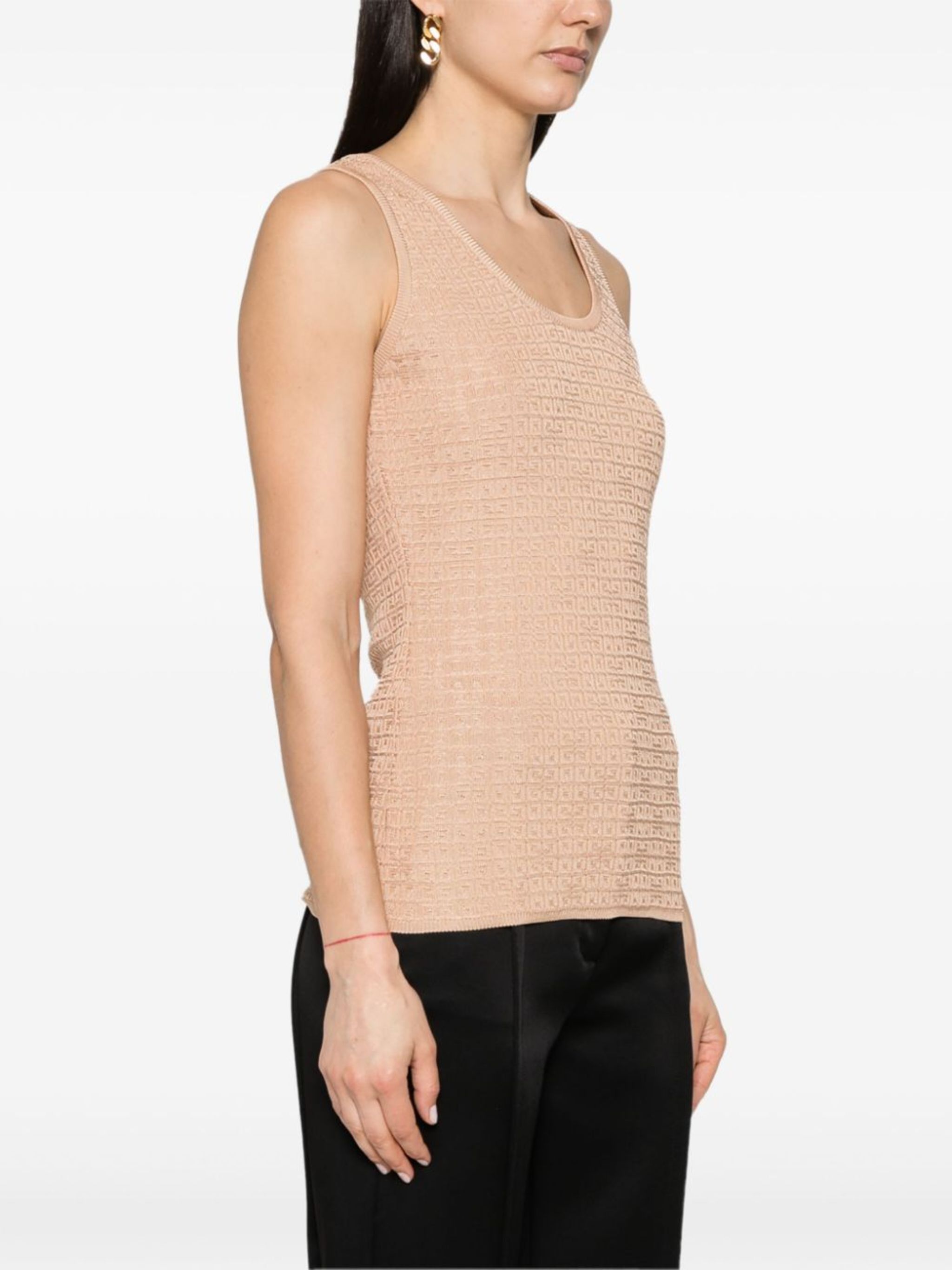 Givenchy o1srvl11e0924 4G-Jacquard Sleeveless Top in Beige Size S / US 4 / IT 40 - 3 Thumbnail