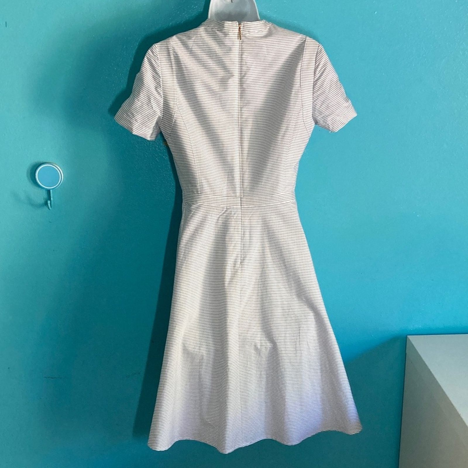 Tory Burch Tory Burch Womens Size 2 Striped White Fit Flare Dress Size XS / US 0-2 / IT 36-38 - 5 Thumbnail