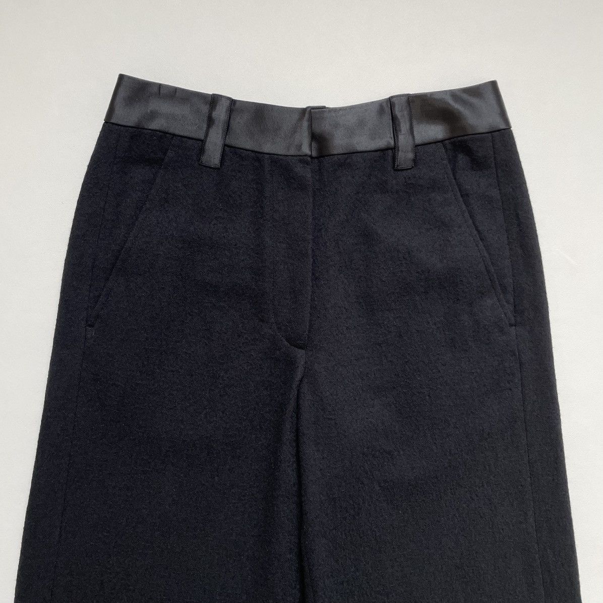 Ann Demeulemeester Brushed Black Wool ‘Wide Leg’ Pants Size US 32 / EU 48 - 4 Thumbnail