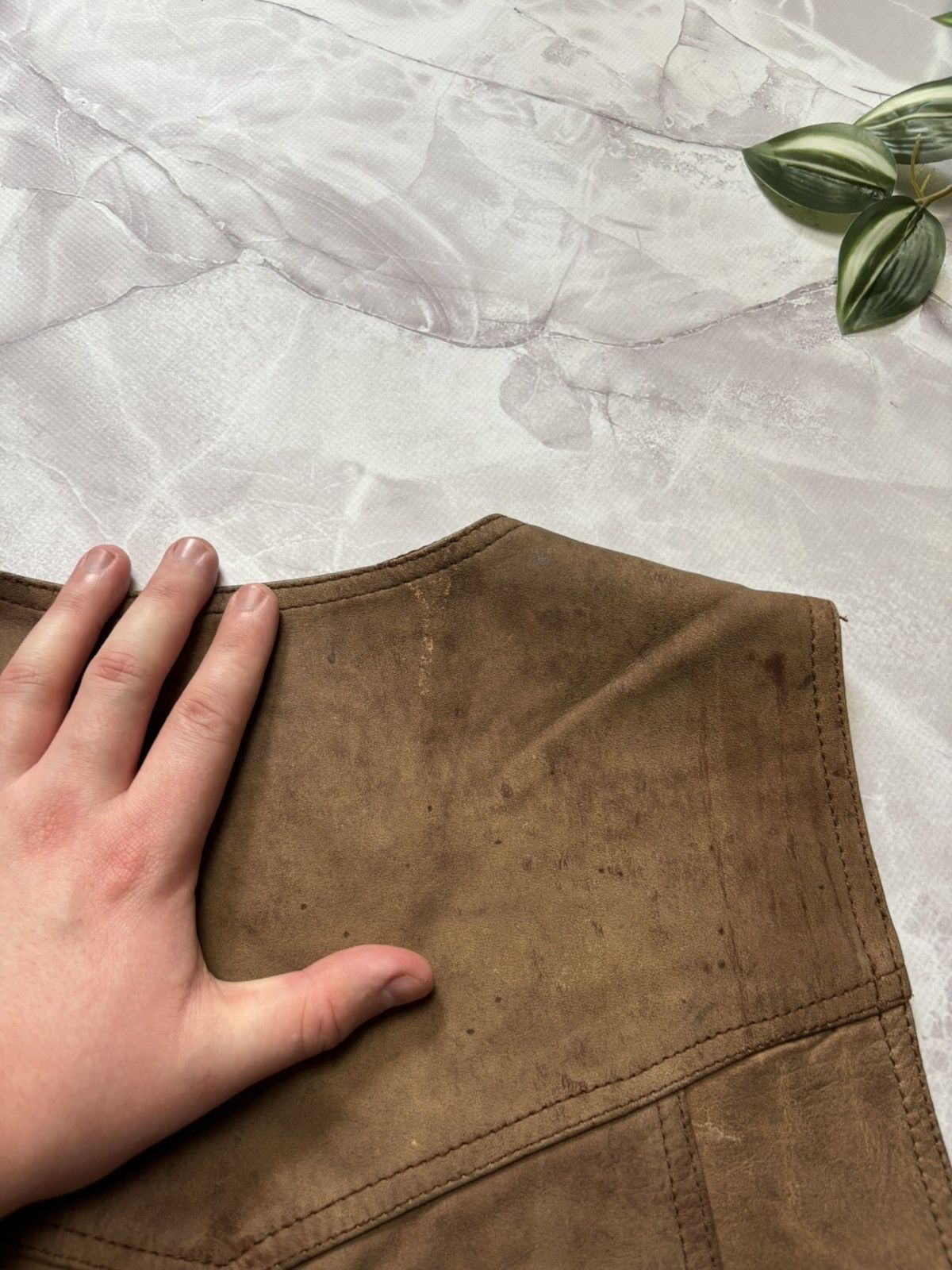 Cowboy Equipment Santa Fe Leather Vest Western Cowboy Distressed Patina L Size L / US 10 / IT 46 - 13 Thumbnail