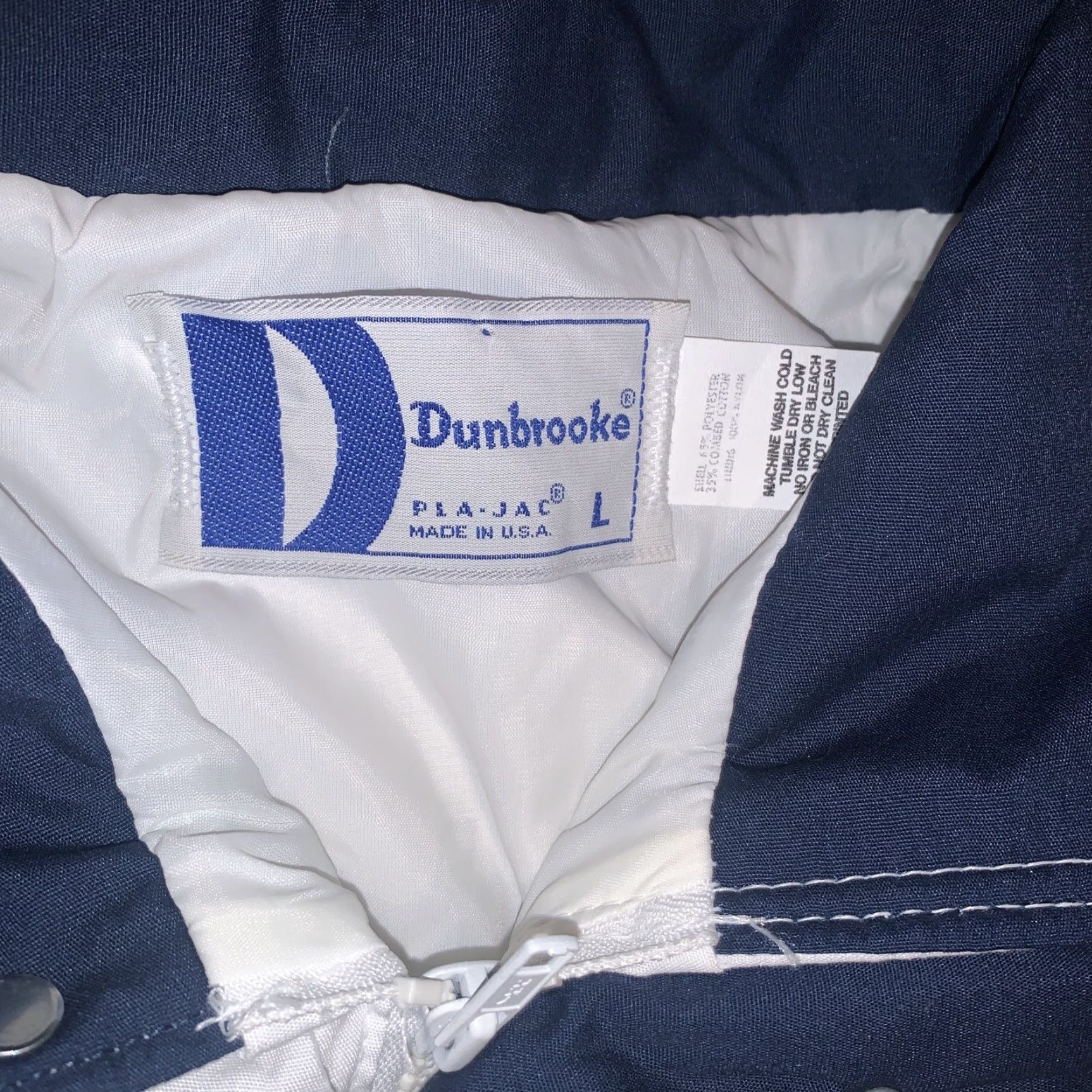 VINTAGE Dunbrooke NAPA Bomber Jacket Made In USA Full Zip L White Satin Lined Men Jacket USA Vintage Bomber Theme 70s 80s