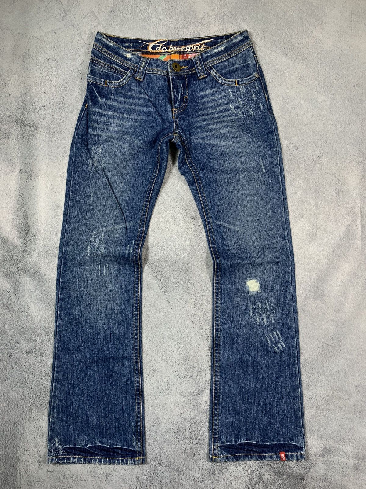 Japanese Brand × Vintage Vintage Y2K Low rise distressed faded regular denim jeans Size 29" - 2 Thumbnail