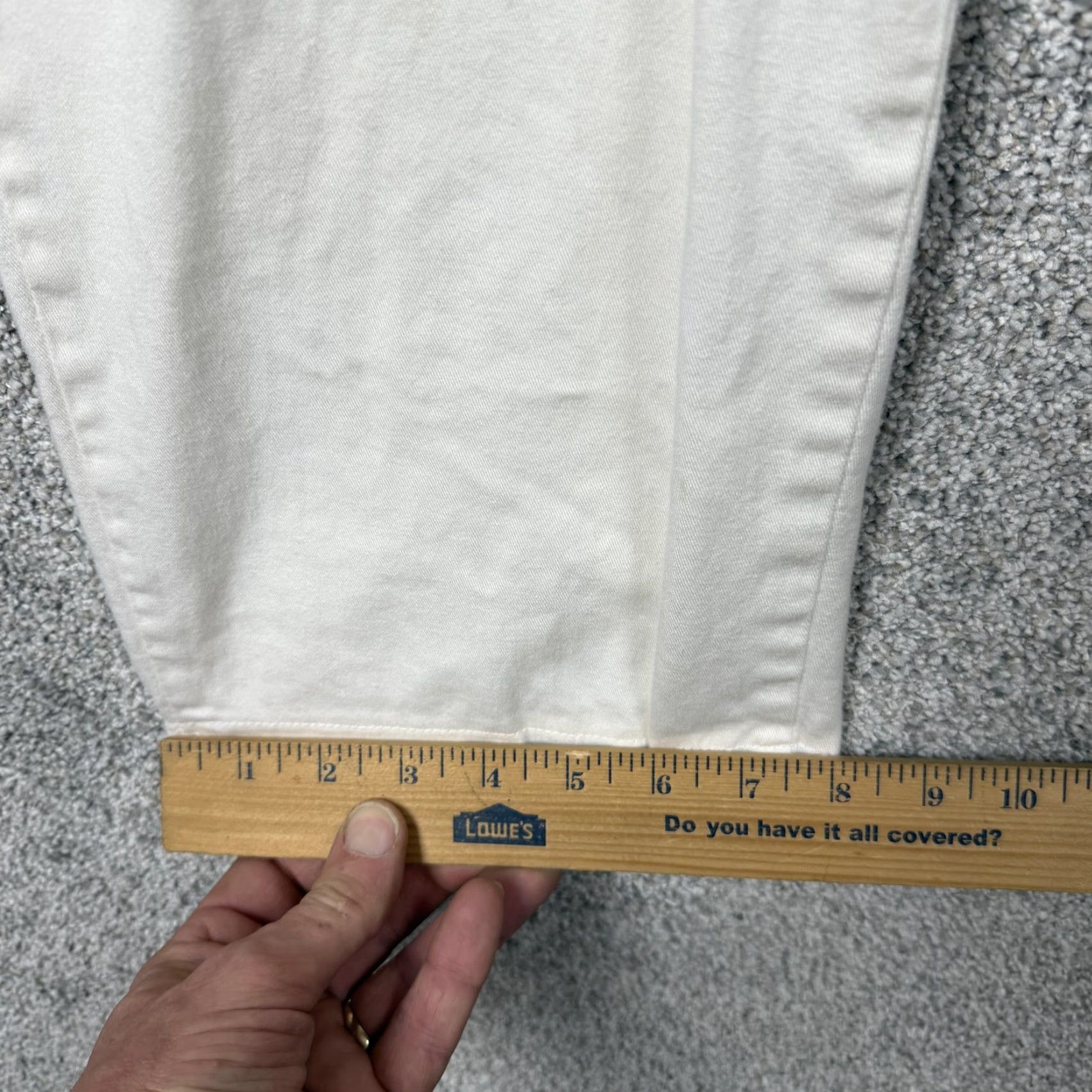 Vintage Riders Womens Capri Pants 12 Regular White Twill Stretch Capris Pockets Flat Front Summer 32x21.5 Mens? Size 34" / US 12 / IT 48 - 3 Thumbnail