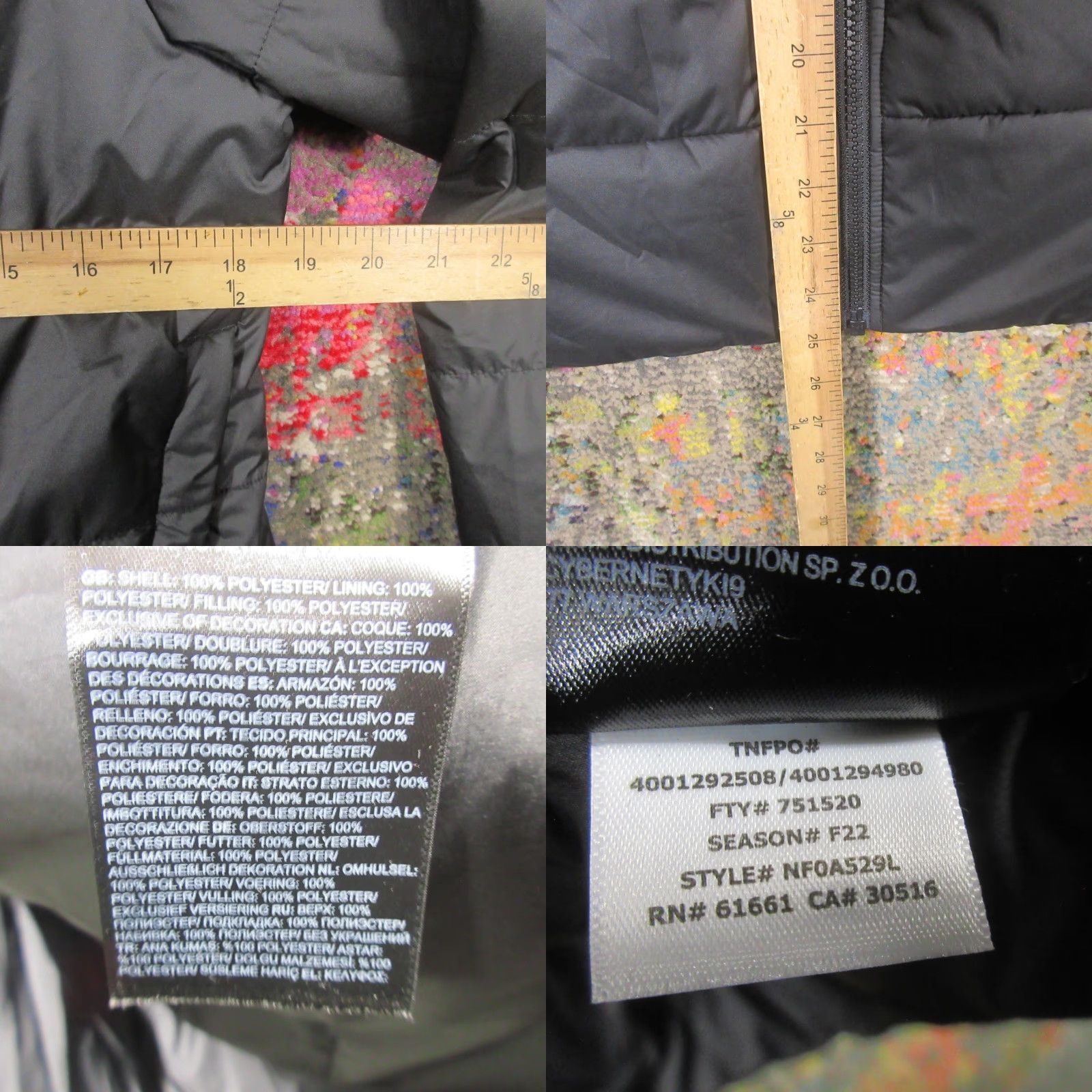 The North Face The North Face Puffer Jacket Women M Solid Black High Neck Zip Regular Long Sleeve Embroidered Logo Zipper - Fall Spring Winter Casual Travel Workwear Size M / US 6-8 / IT 42-44 - 8 Thumbnail