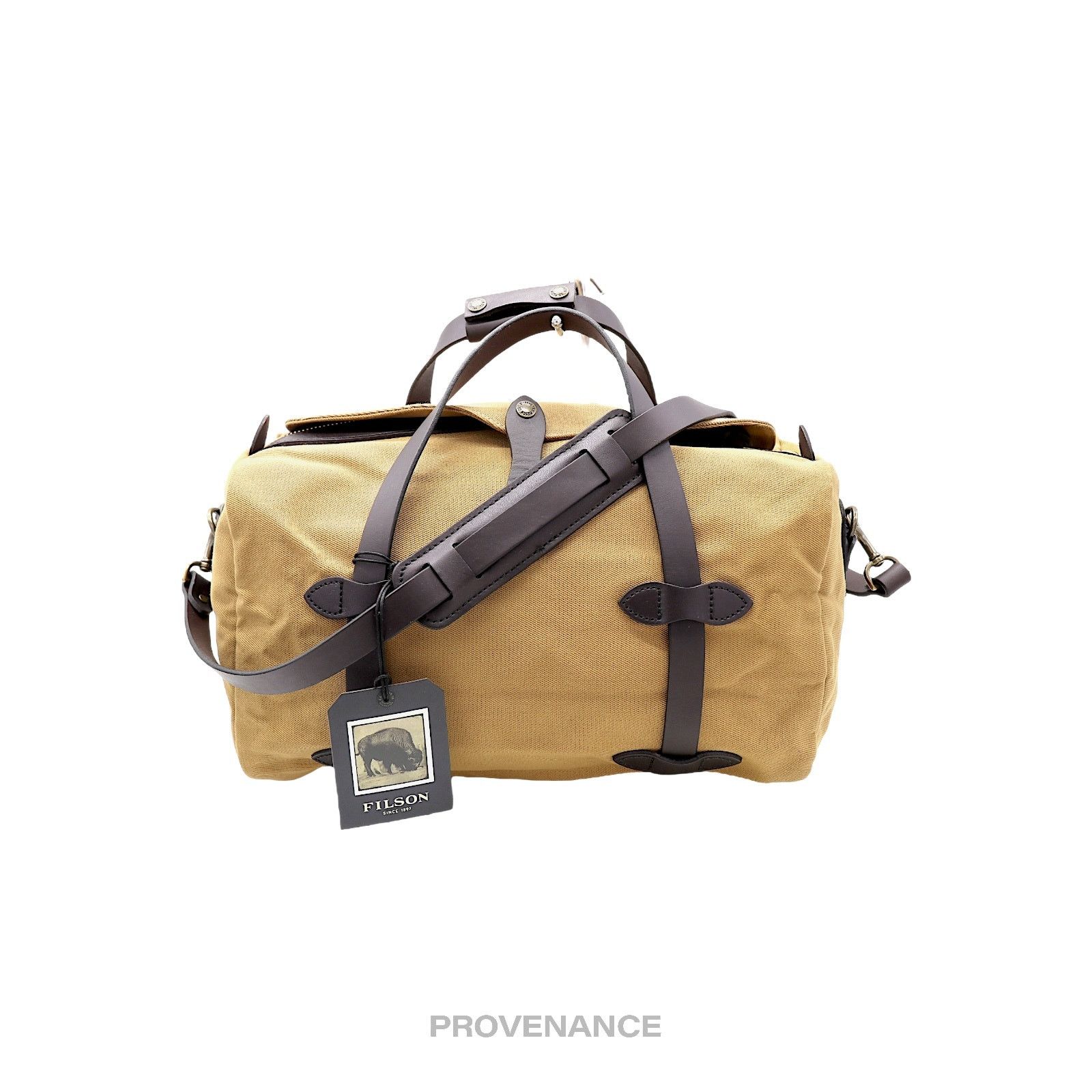 Filson Rugged Twill Small Weekend Duffel Bag - Tan in Orange, Men's