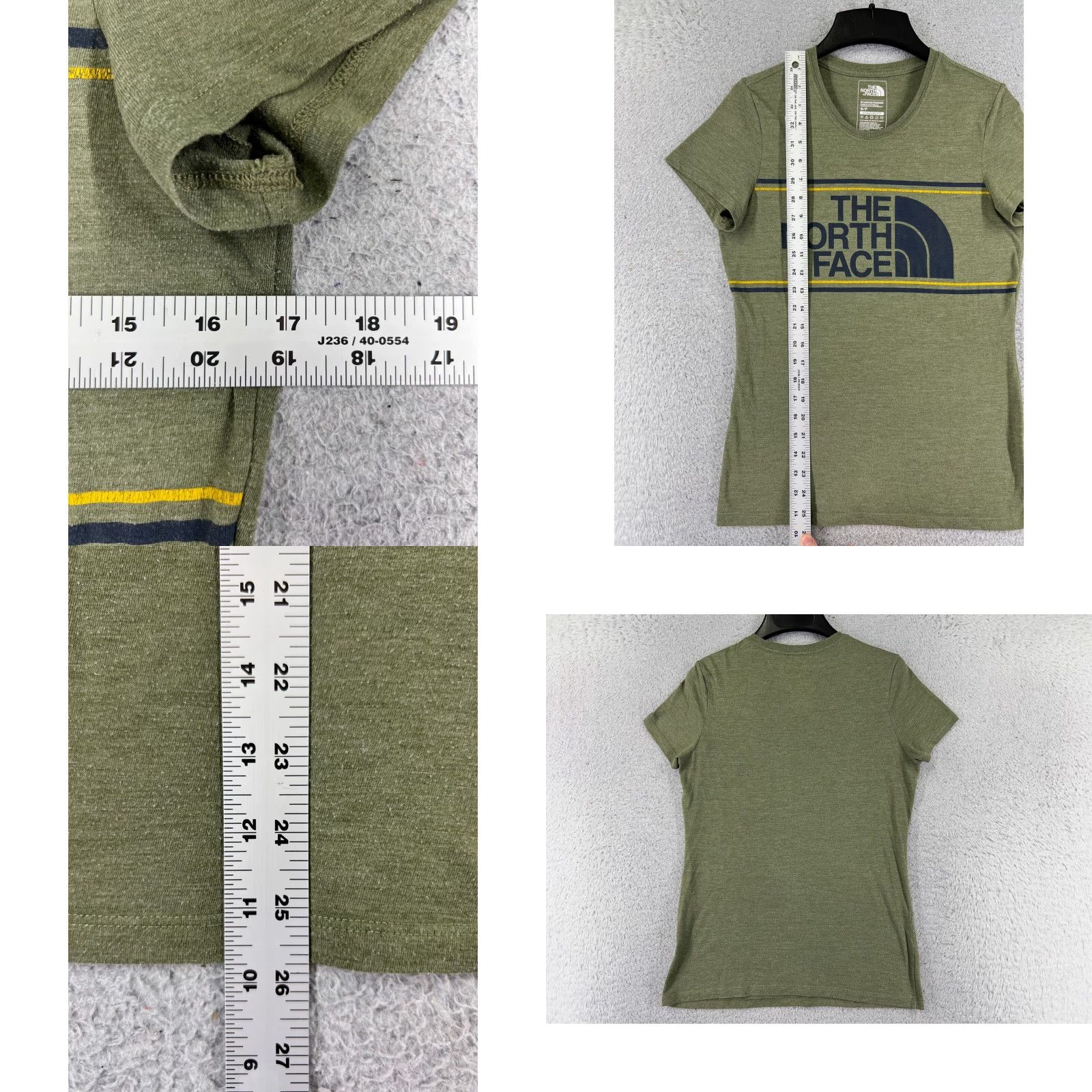 The North Face The North Face Shirt Women S Green Black Yellow Strip Short Sleeve Tri-Blend Crew Neck Pullover Casual Workwear T-Shirt Size S / US 4 / IT 40 - 8 Thumbnail