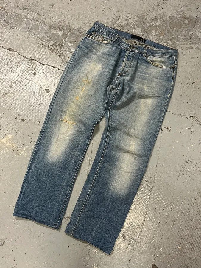 Just Cavalli 2000s Cavalli Faded Denim Distressed Denim Jeans Size US 32 / EU 48 - 5 Thumbnail