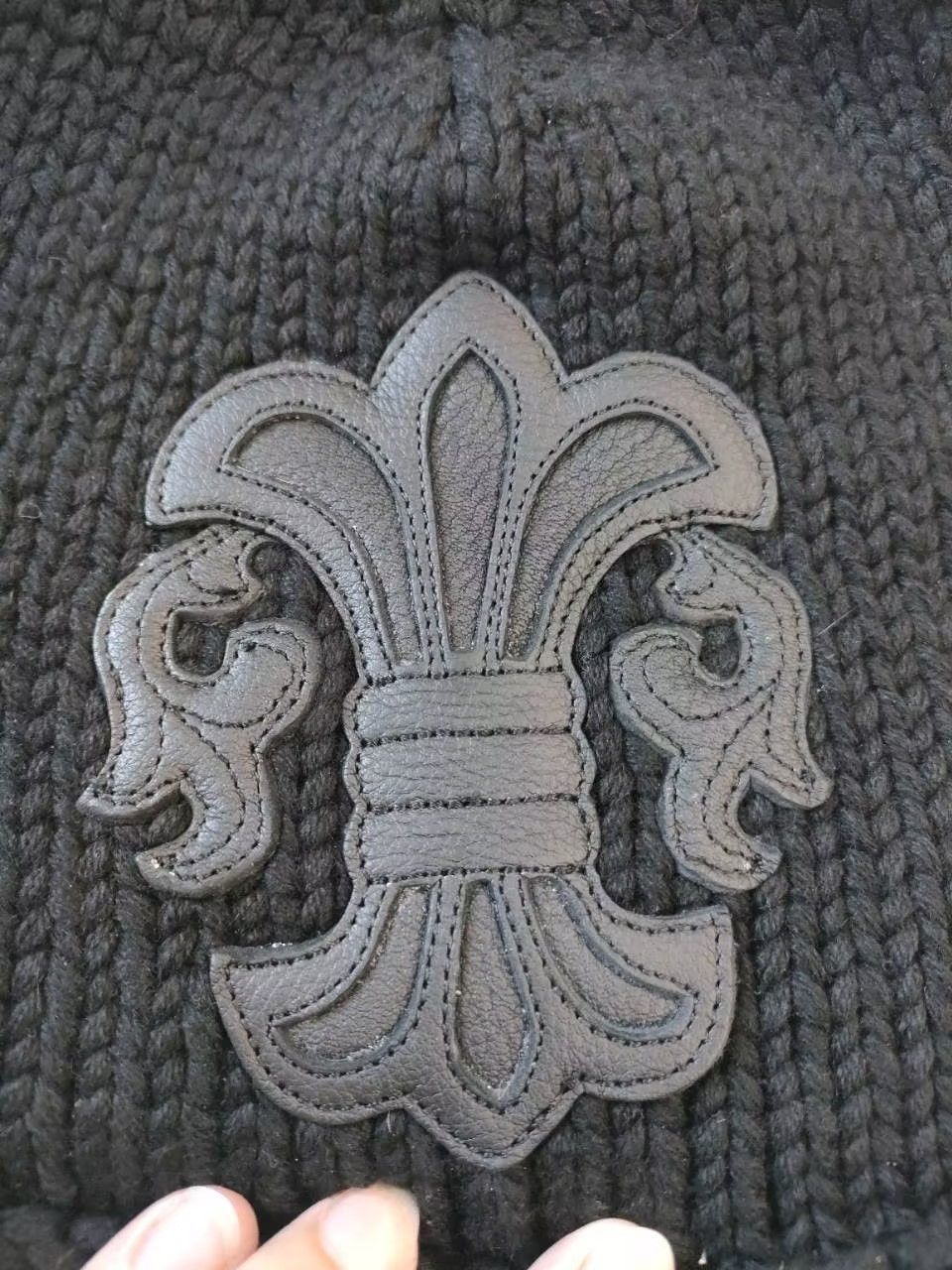 Chrome Hearts Chrome Hearts Black Cashmere Fleur Patch Beanie Size ONE SIZE - 4 Thumbnail