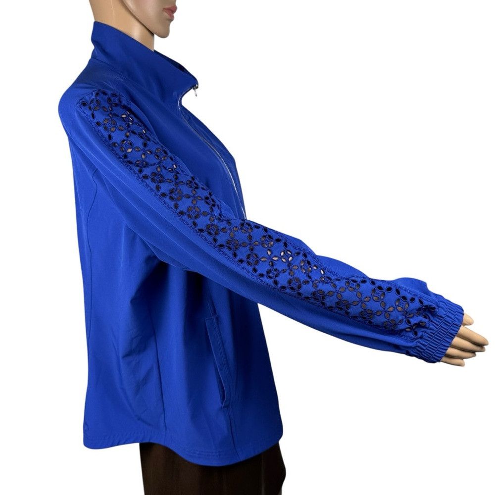 Chicos Chico's Neema Cutwork Rich Cobalt Jacket Size 3 US XL Size XL / US 12-14 / IT 48-50 - 3 Thumbnail