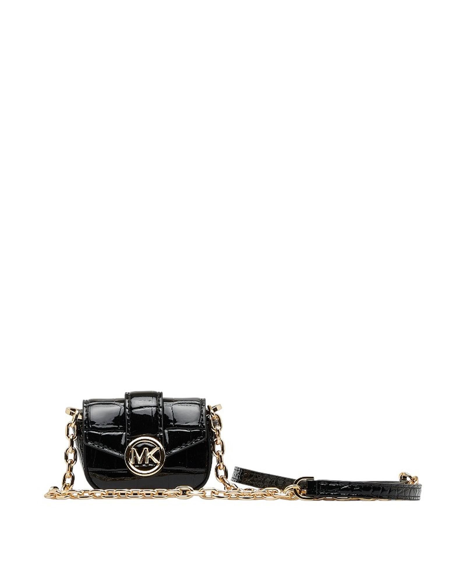 image of Michael Kors Patent Leather Airpods Pro Case Wallet in Black, Women's