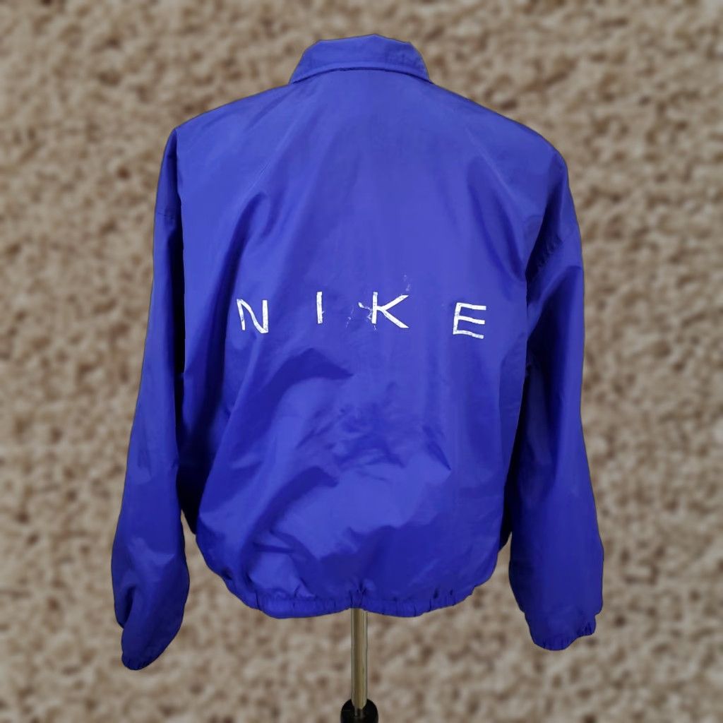 Nike Vintage Nike Jacket Womens Large 12 14 Blue Windbreaker Retro Snap Up Spellout Size L / US 10 / IT 46 - 1 Thumbnail