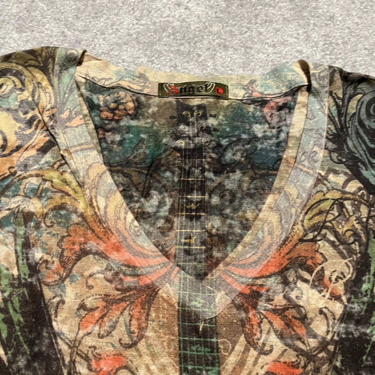 Vintage Vintage Y2K Affliction Style Goth Guitar Logo Longsleeve Tee Size L / US 10 / IT 46 - 5 Thumbnail