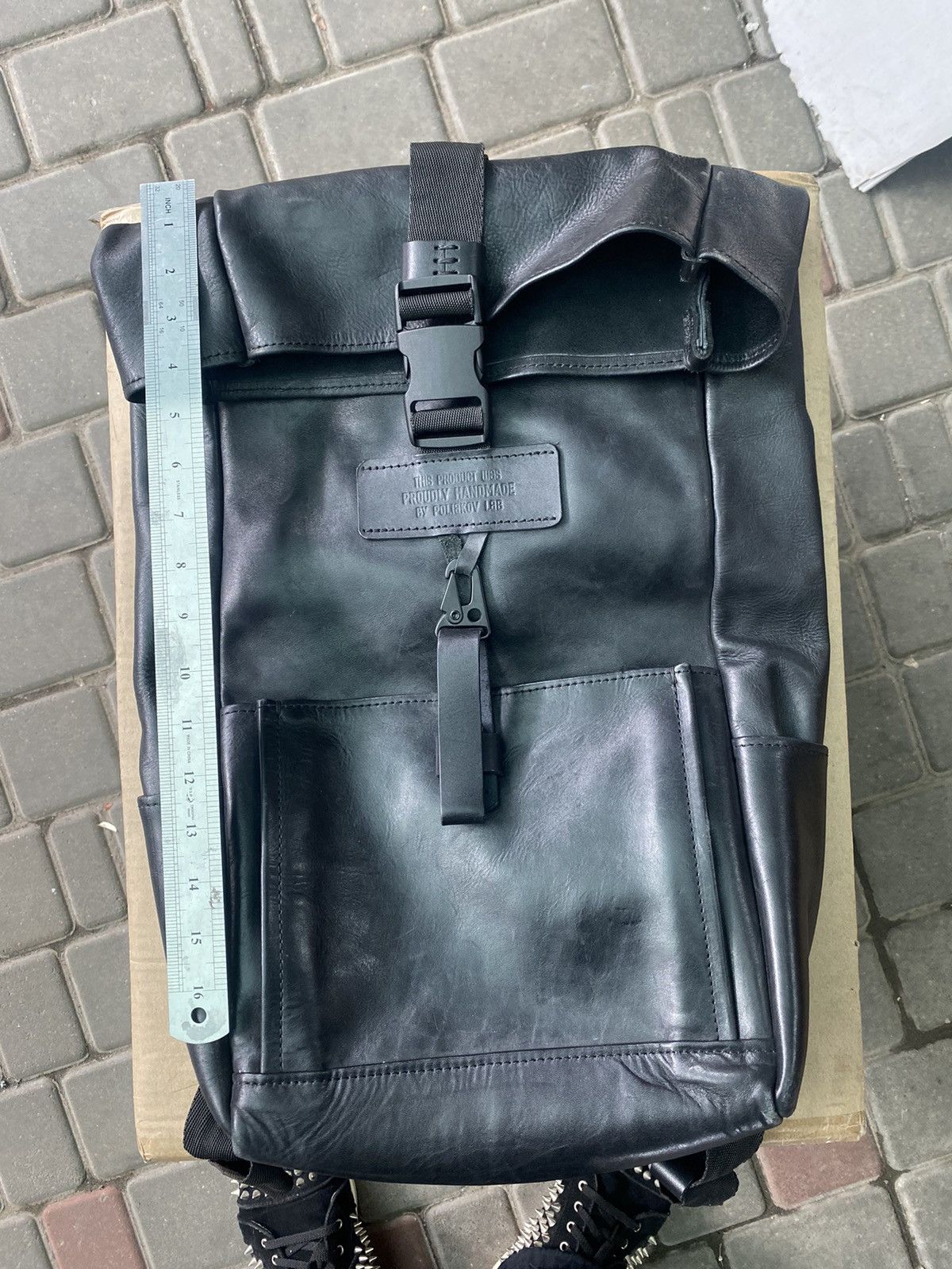 Leather Polikov Lab Black Leather Backpack Japanese Brand Size ONE SIZE - 5 Thumbnail