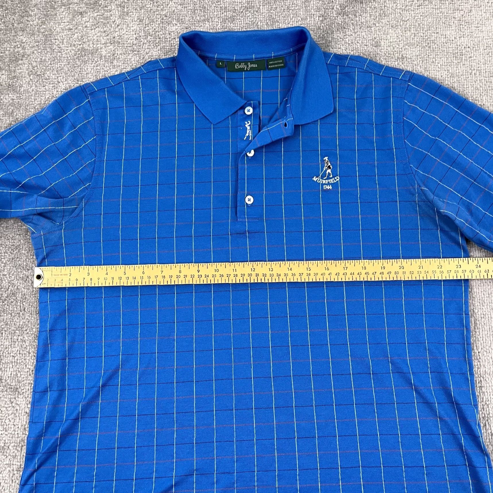 Vintage VINTAGE Murfield Golf Links Polo Shirt Mens Large Blue Bobby Jones Retro Scotland 1744 Size US L / EU 52-54 / 3 - 6 Thumbnail