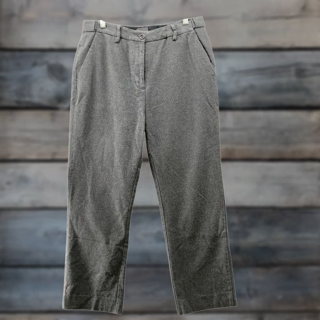 Vintage L.L. Bean Pants Womens 10 Gray Flannel Classic Fit Straight High Rise Comfort Size 32" / US 10 / IT 46 - 1 Thumbnail