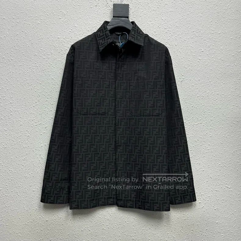 Fendi Fendi Pocket Full-Print Logo Jacquard Jacket Shirt Size US S / EU 44-46 / 1 - 1 Thumbnail