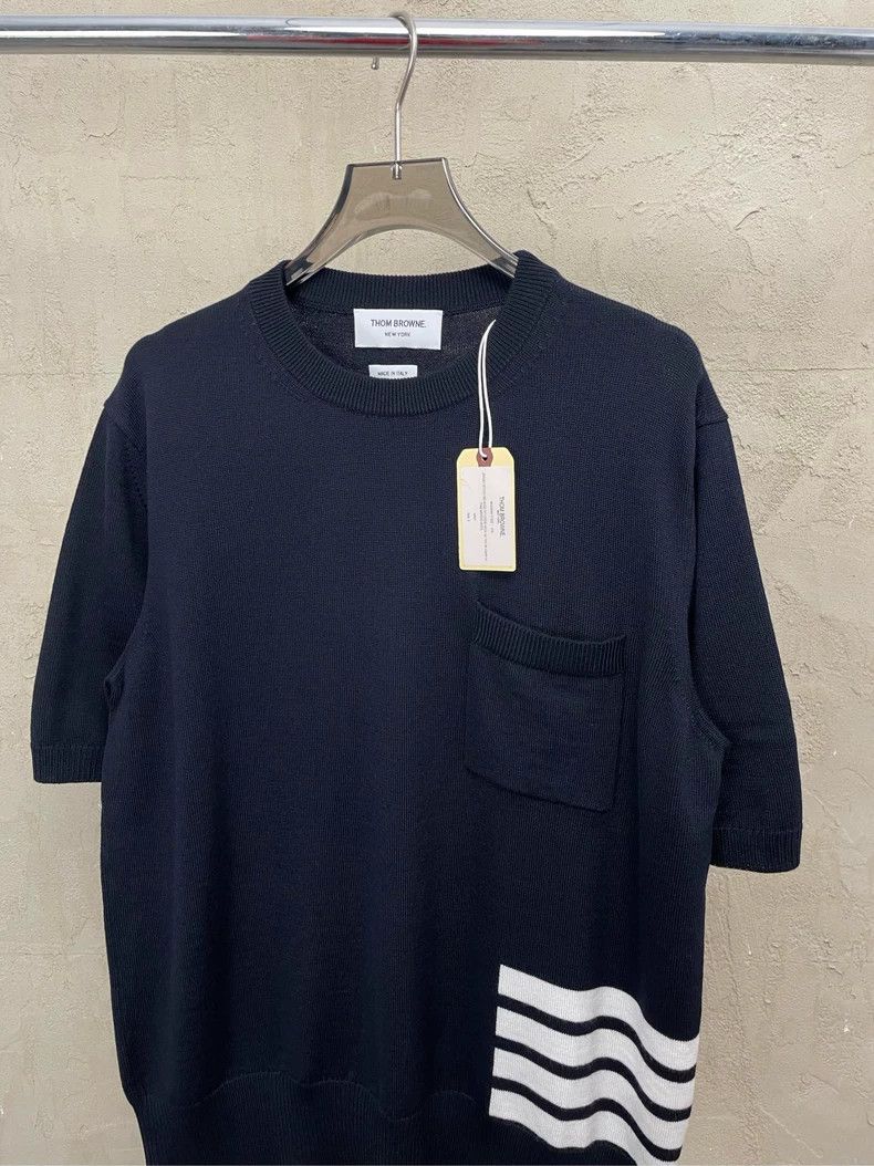 Thom Browne Thom browne High-end navy blue four-striped wool knitted me Size US M / EU 48-50 / 2 - 3 Thumbnail