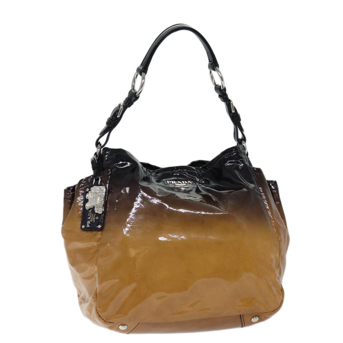 image of Prada Shoulder Bag Enamel Brown Auth Yk11658, Women's
