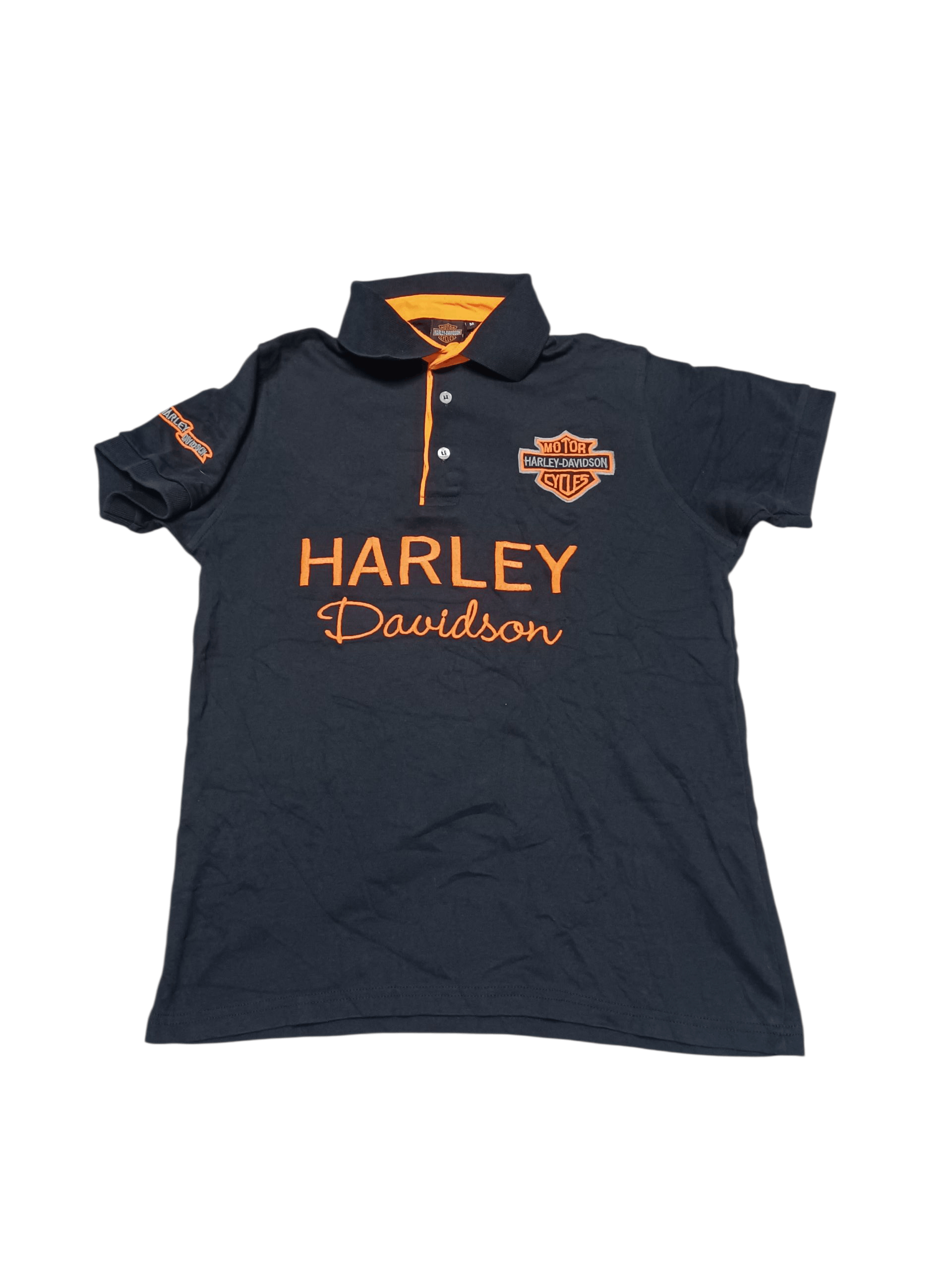 Harley Davidson HARLEY-DAVIDSON VINTAGE RACING EMBROIDERED LOGO POLO SHIRT Size US M / EU 48-50 / 2 - 1 Thumbnail