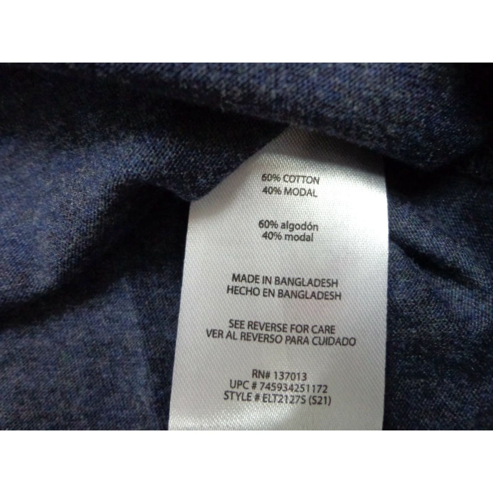 Eddie Bauer VINTAGE Eddie Bauer Womens Scoop Neck T-Shirt Regular Small Heather Midnight Navy Blue Cotton Blend Solid Short Sleeve Size S / US 4 / IT 40 - 5 Thumbnail