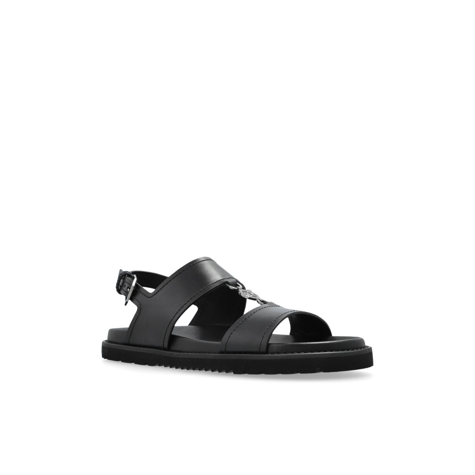 Versace VERSACE Black Leather Sandals New And Authentic (Men's size: Size US 7 / EU 40 - 2 Thumbnail