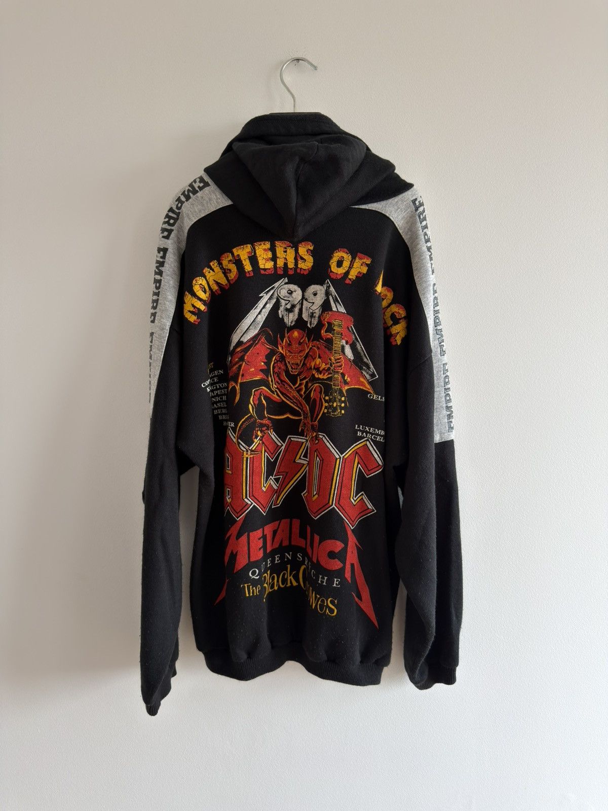 AC/DC *RARE* 1999 90s Monsters of Rock HOODIE ACDC Metallica vtg Size US XL / EU 56 / 4 - 3 Thumbnail